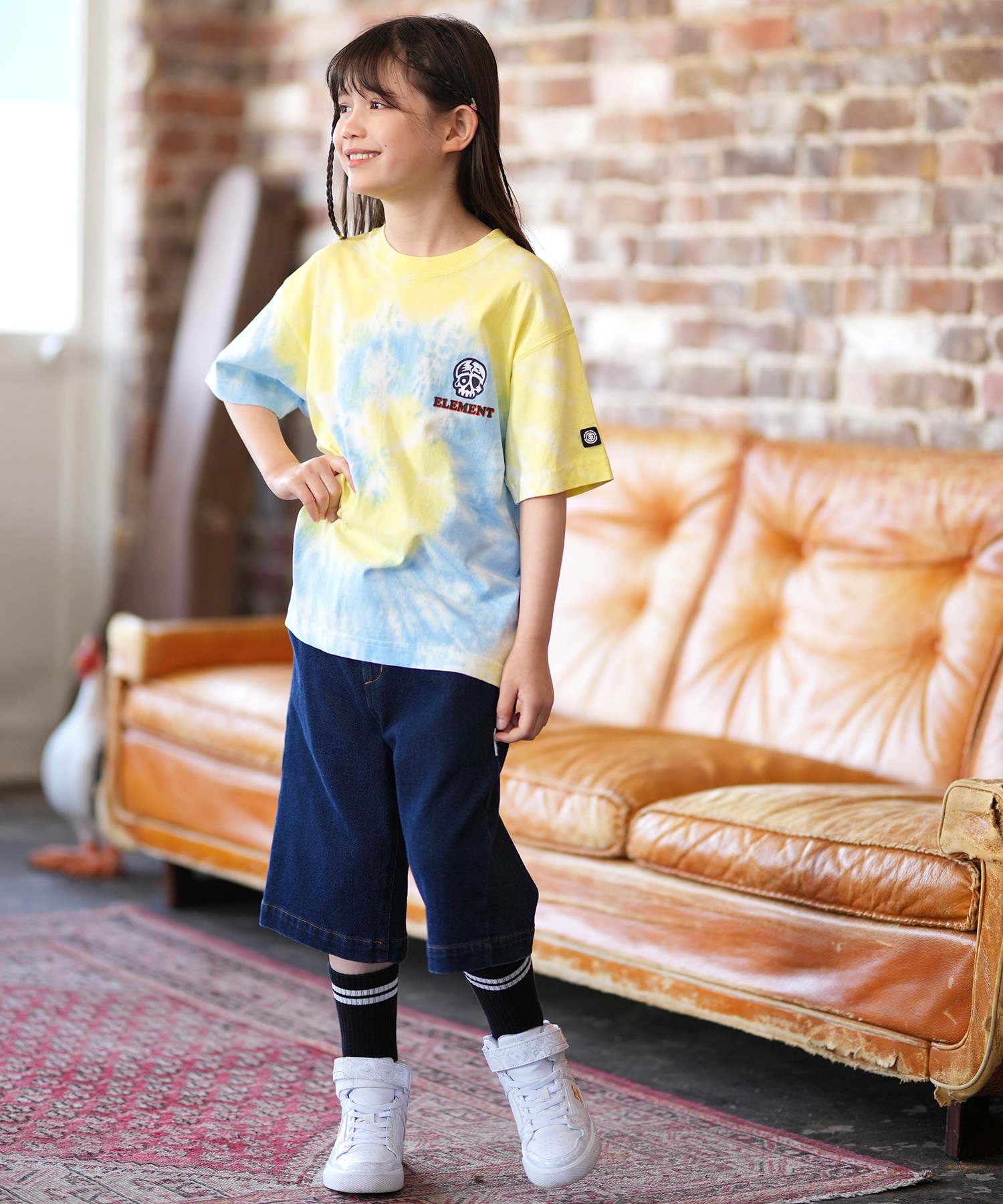 ELEMENT エレメント 半袖 Tシャツ キッズ ジュニア 子供 ロゴ バックプリント BG025250(WHT-130cm)