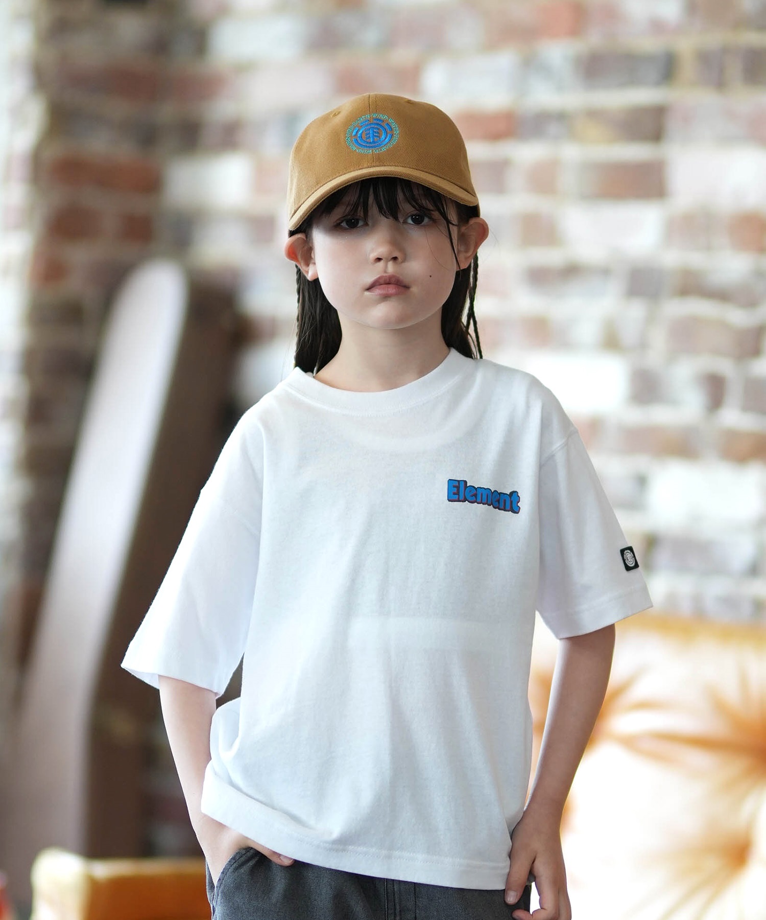 ELEMENT エレメント 半袖 Tシャツ キッズ ジュニア 子供 ロゴ バックプリント BG025254(WHT-130cm)