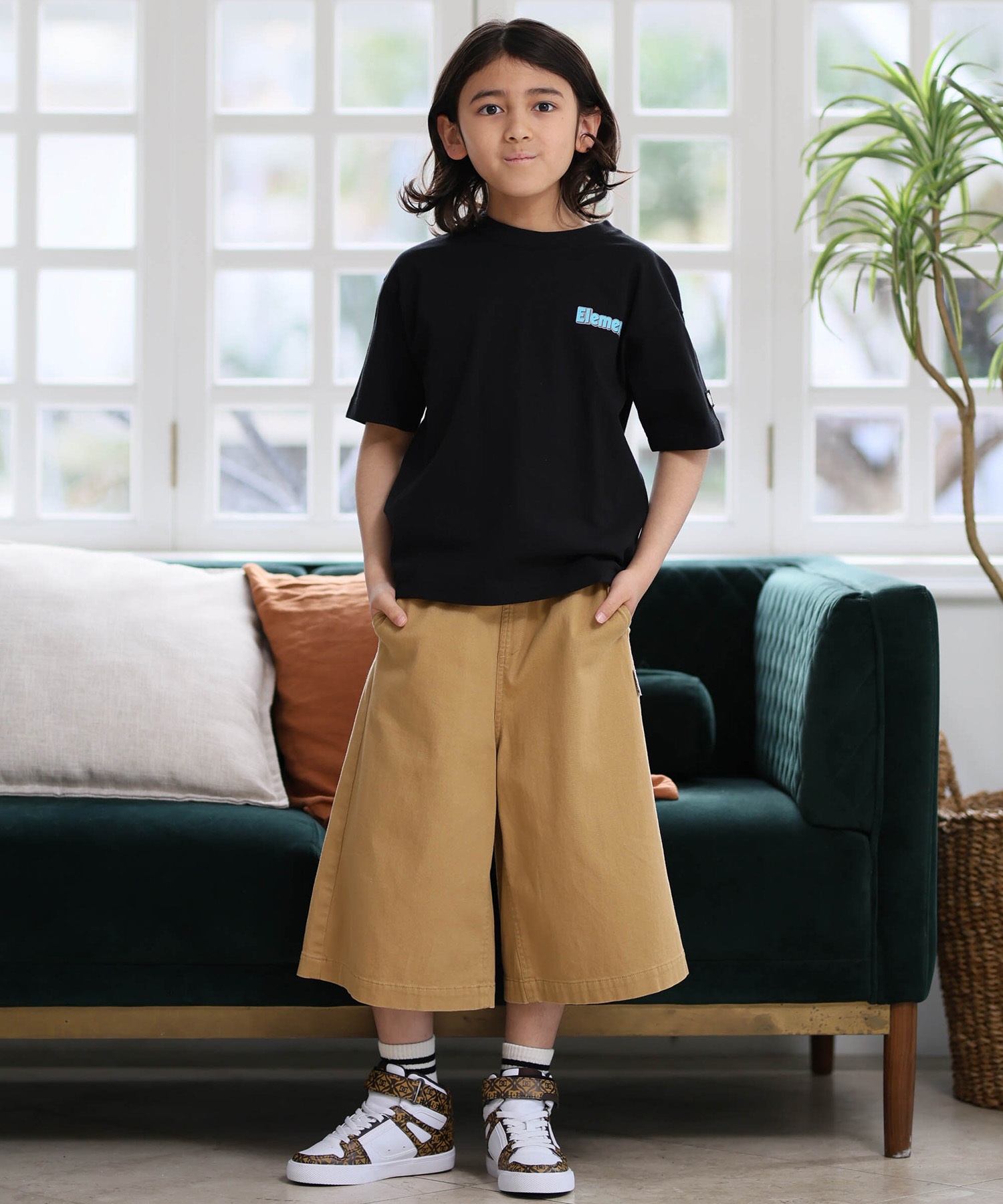 ELEMENT エレメント 半袖 Tシャツ キッズ ジュニア 子供 ロゴ バックプリント BG025254(WHT-130cm)