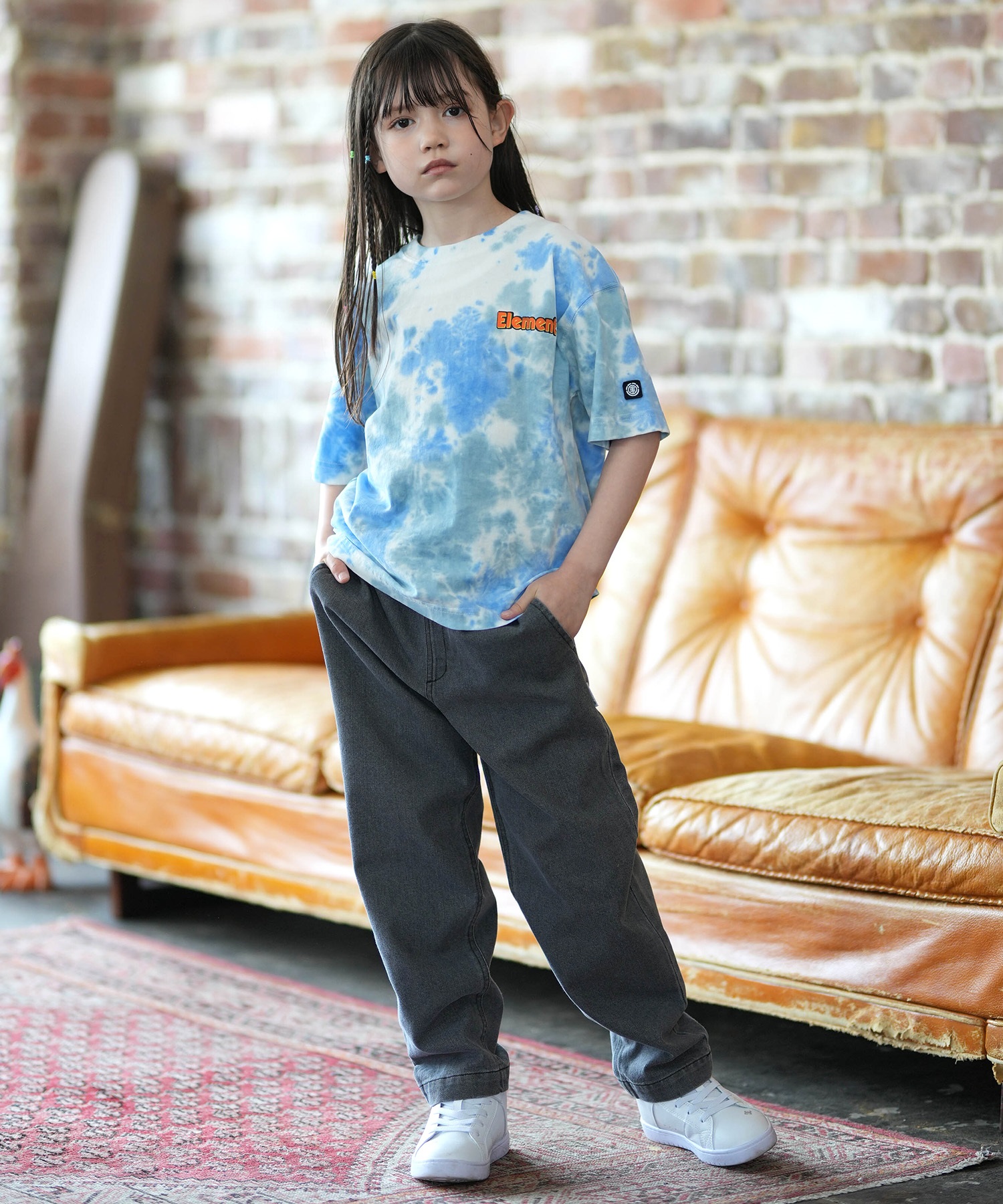 ELEMENT エレメント 半袖 Tシャツ キッズ ジュニア 子供 ロゴ バックプリント BG025254(WHT-130cm)