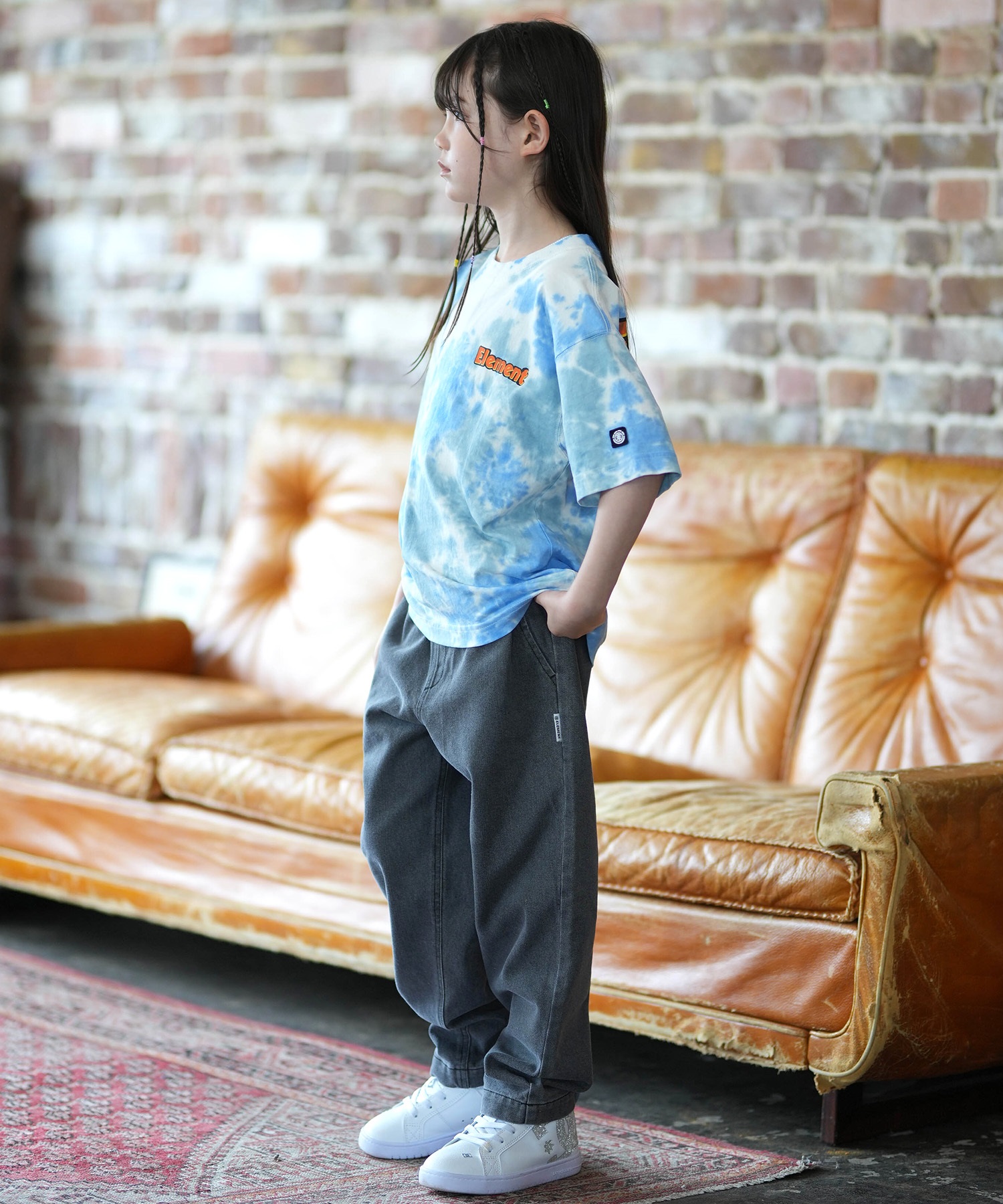 ELEMENT エレメント 半袖 Tシャツ キッズ ジュニア 子供 ロゴ バックプリント BG025254(WHT-130cm)