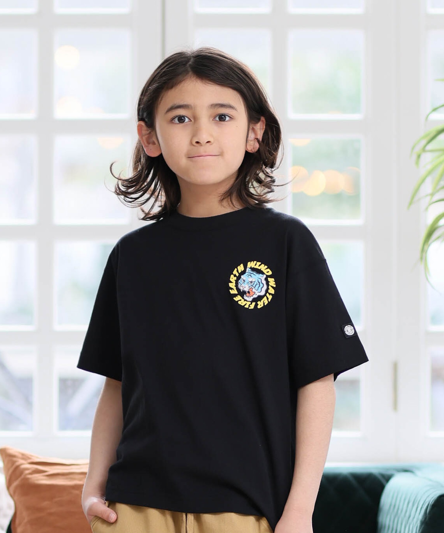 ELEMENT エレメント 半袖 Tシャツ キッズ ジュニア 子供 ロゴ バックプリント BG025258(WHT-130cm)