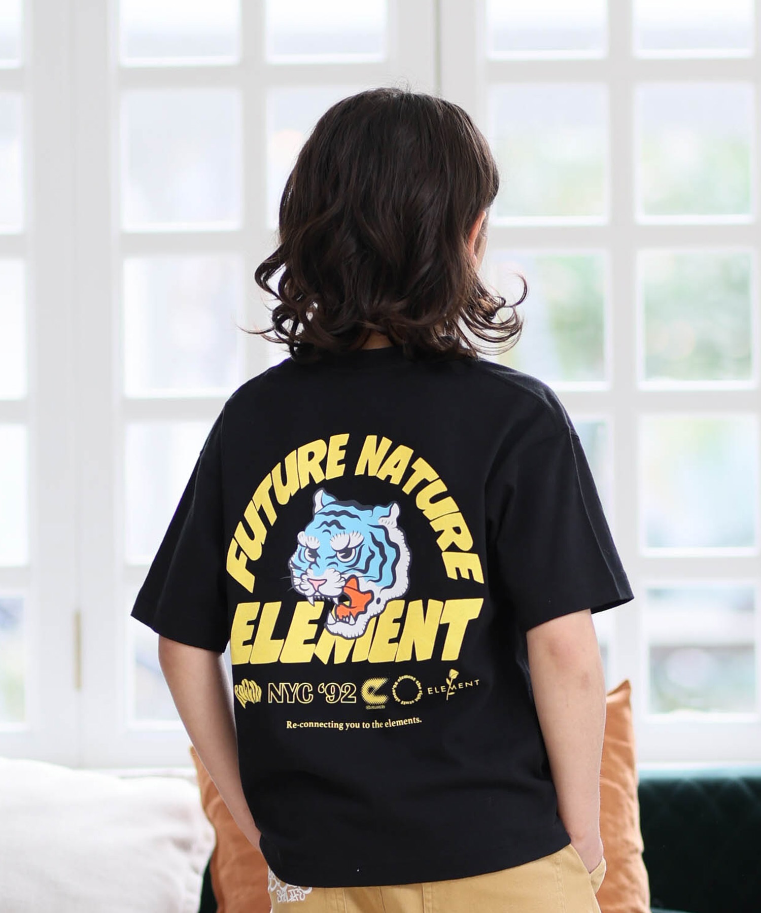 ELEMENT エレメント 半袖 Tシャツ キッズ ジュニア 子供 ロゴ バックプリント BG025258(WHT-130cm)
