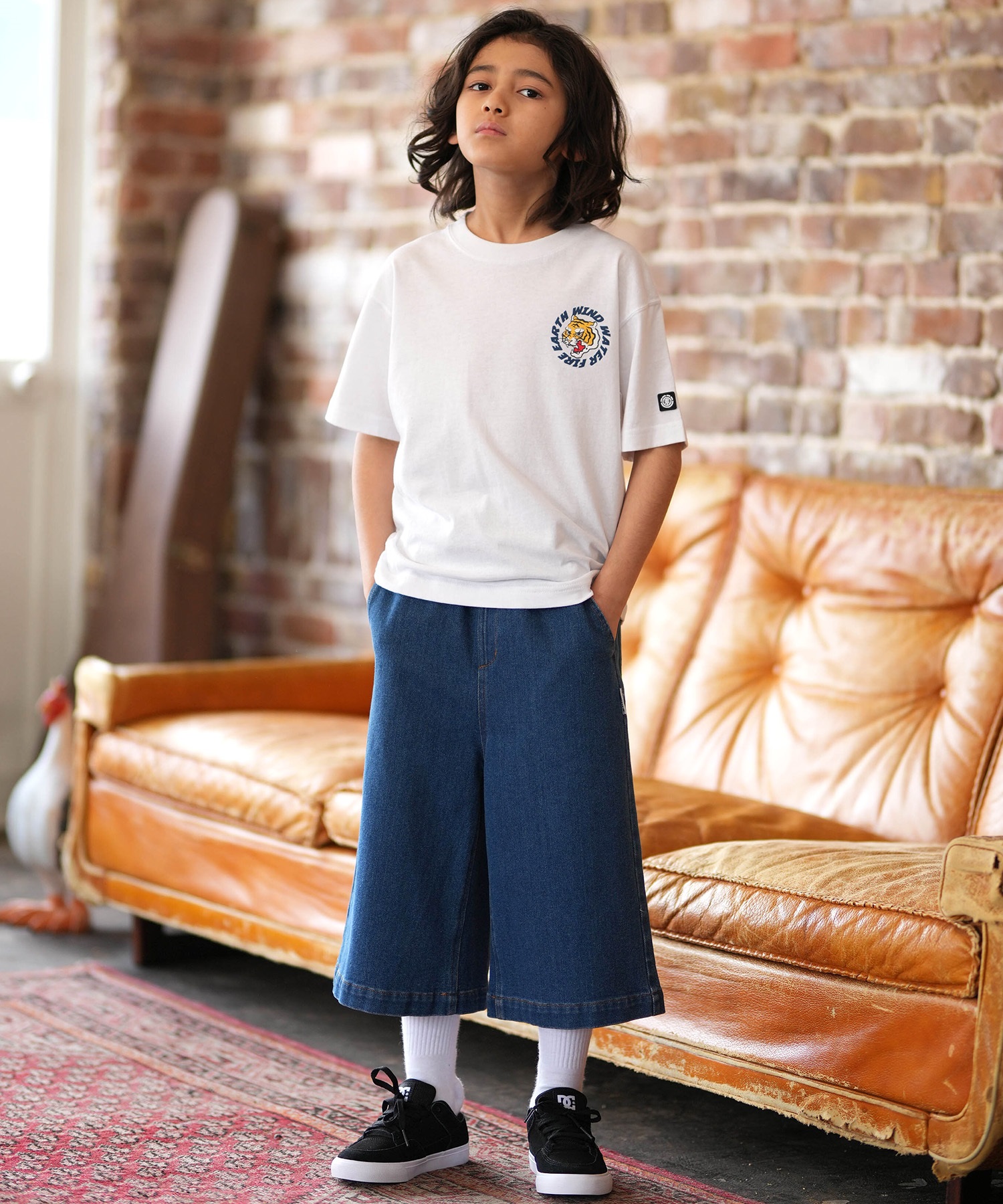 ELEMENT エレメント 半袖 Tシャツ キッズ ジュニア 子供 ロゴ バックプリント BG025258(WHT-130cm)
