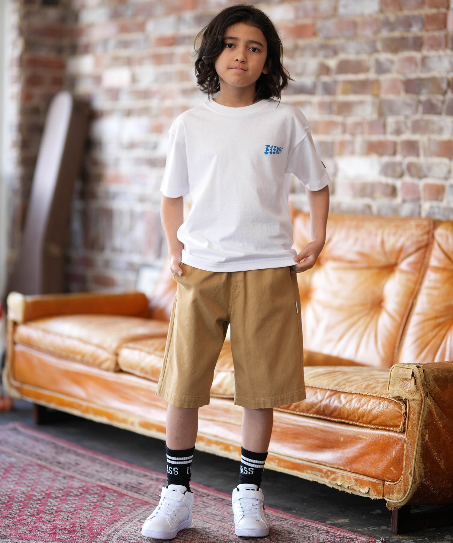 ELEMENT エレメント ショートパンツ ハーフパンツ キッズ ジュニア 子供 ショーツ BG025610(BEG-130cm)