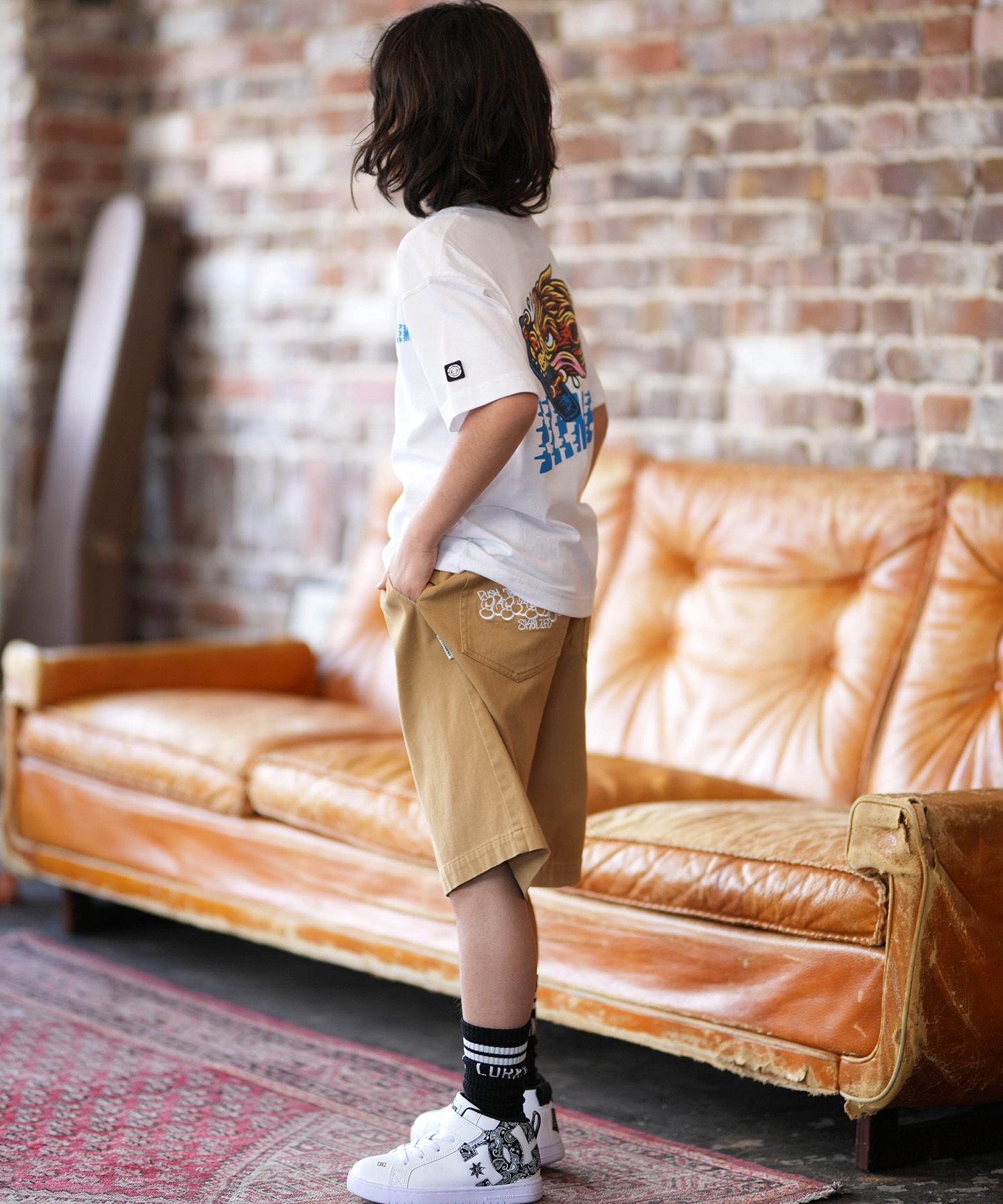 ELEMENT エレメント ショートパンツ ハーフパンツ キッズ ジュニア 子供 ショーツ BG025610(BEG-130cm)