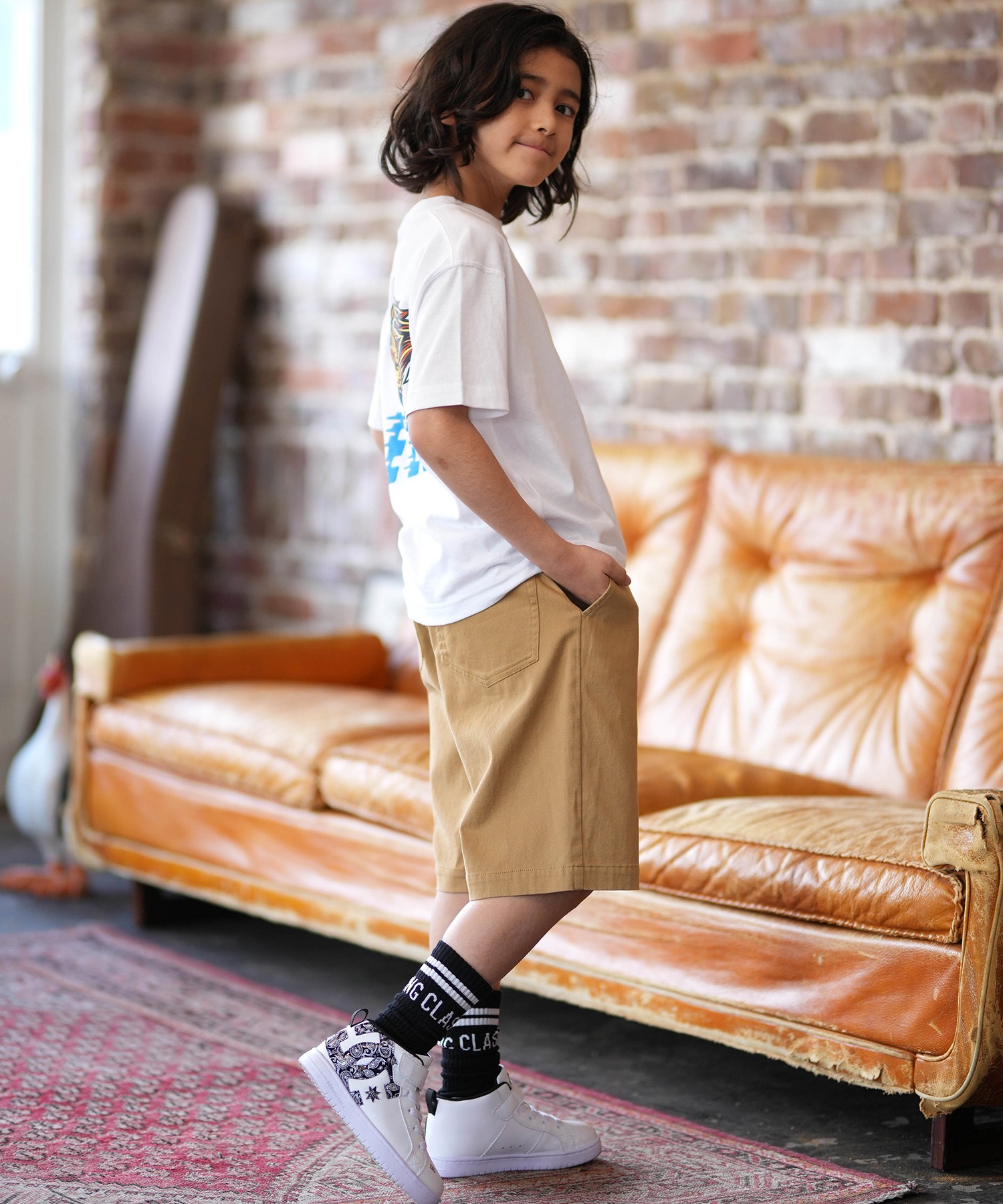 ELEMENT エレメント ショートパンツ ハーフパンツ キッズ ジュニア 子供 ショーツ BG025610(BEG-130cm)