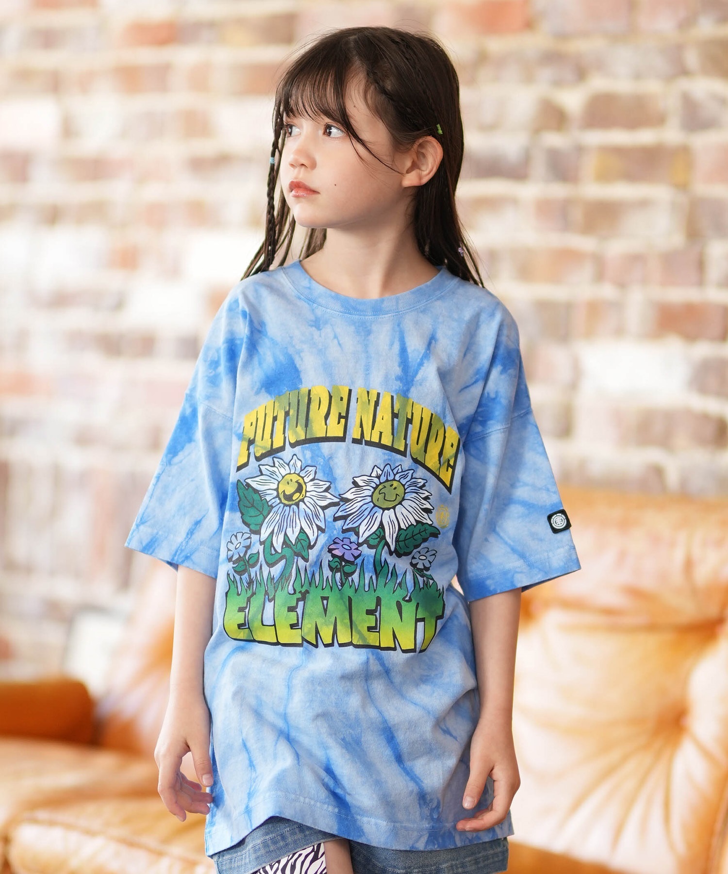ELEMENT エレメント 半袖 Tシャツ キッズ ジュニア 子供 オーバーサイズ FLOWER SS G BG025P06(BSP-130cm)