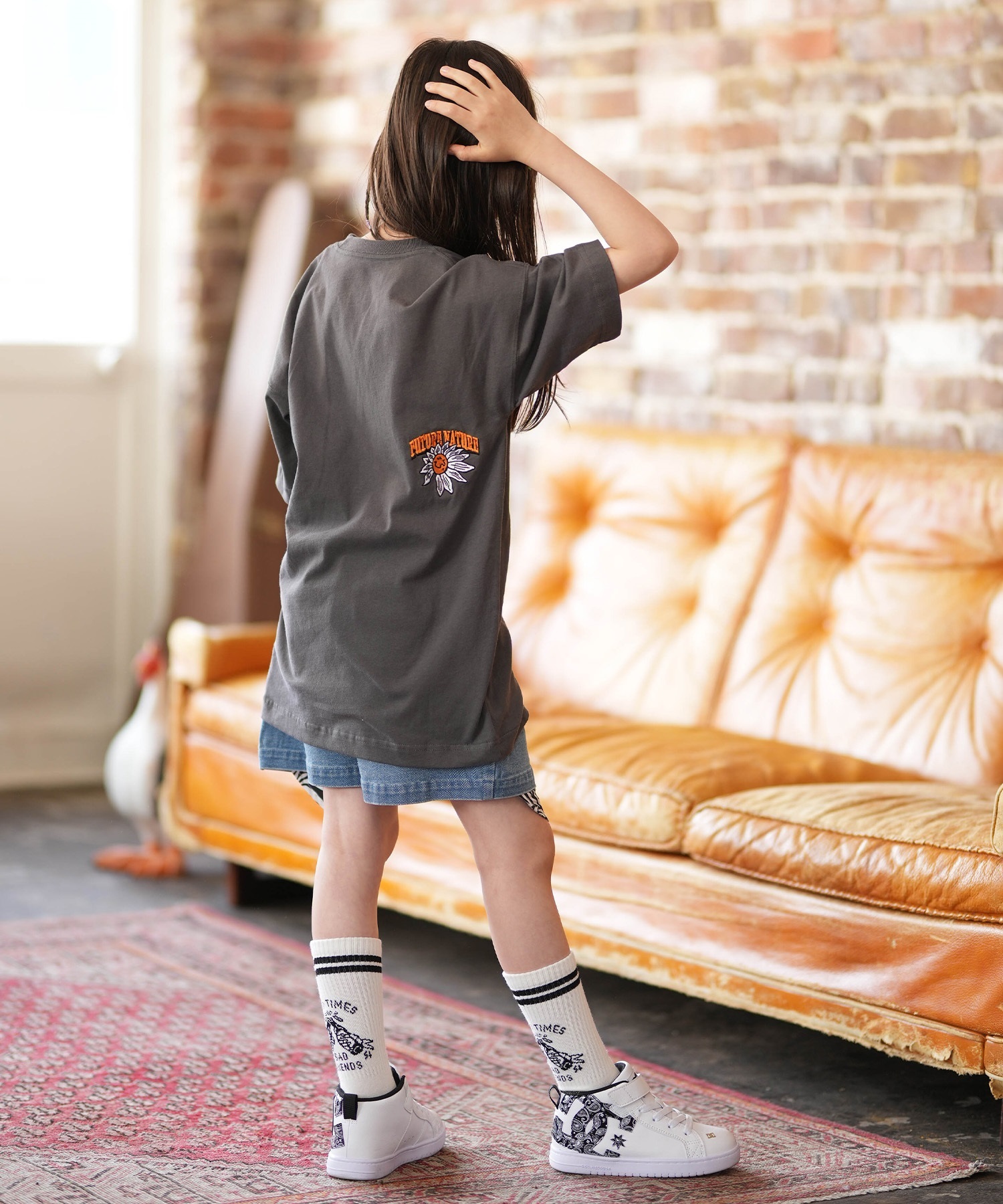 ELEMENT エレメント 半袖 Tシャツ キッズ ジュニア 子供 オーバーサイズ FLOWER SS G BG025P06(BSP-130cm)