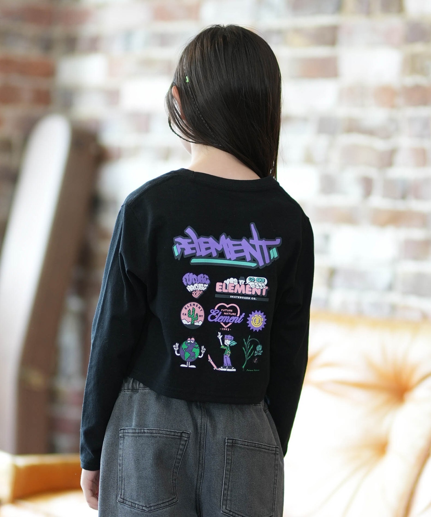 ELEMENT エレメント 長袖 Tシャツ キッズ ジュニア バックプリント