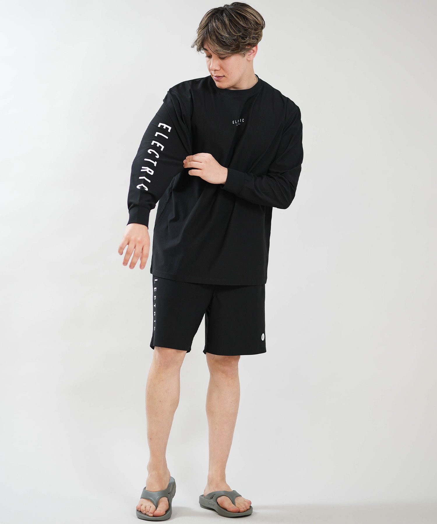 Electric エレクトリック 長袖 Tシャツ ロンT メンズ LOGOS DRY L S