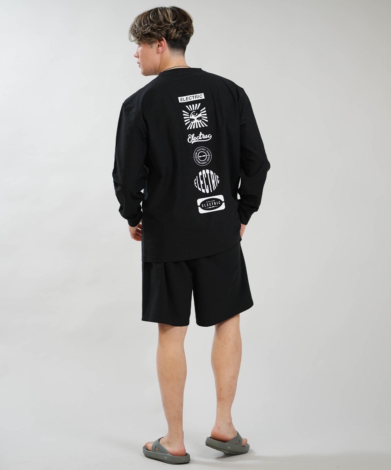 ブラック×ホワイト　DRT × ELECTRIC DRY L/S TEE L DRT x ELECTRIC TROPHY SHOT DRY L/S TEE