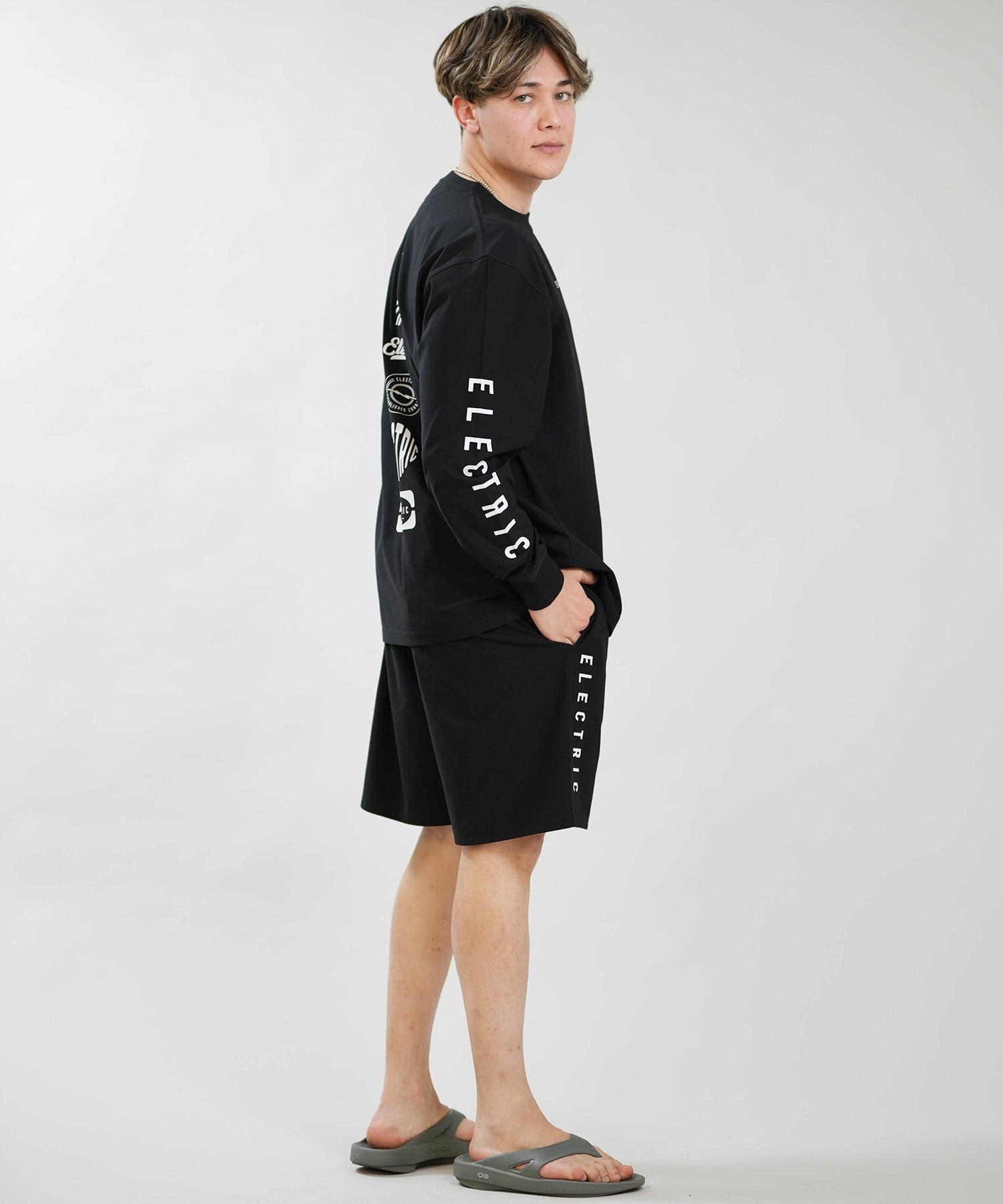 Electric エレクトリック 長袖 Tシャツ ロンT メンズ LOGOS DRY L S