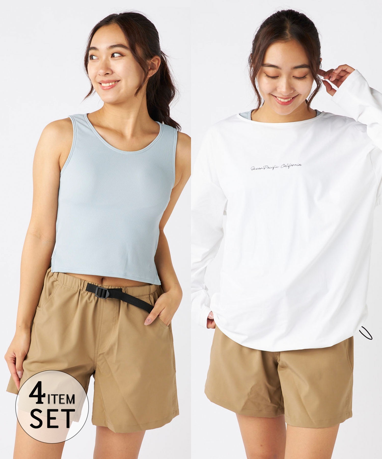 OP オーシャンパシフィック 水着 4点セット レディース タンキニ 長袖