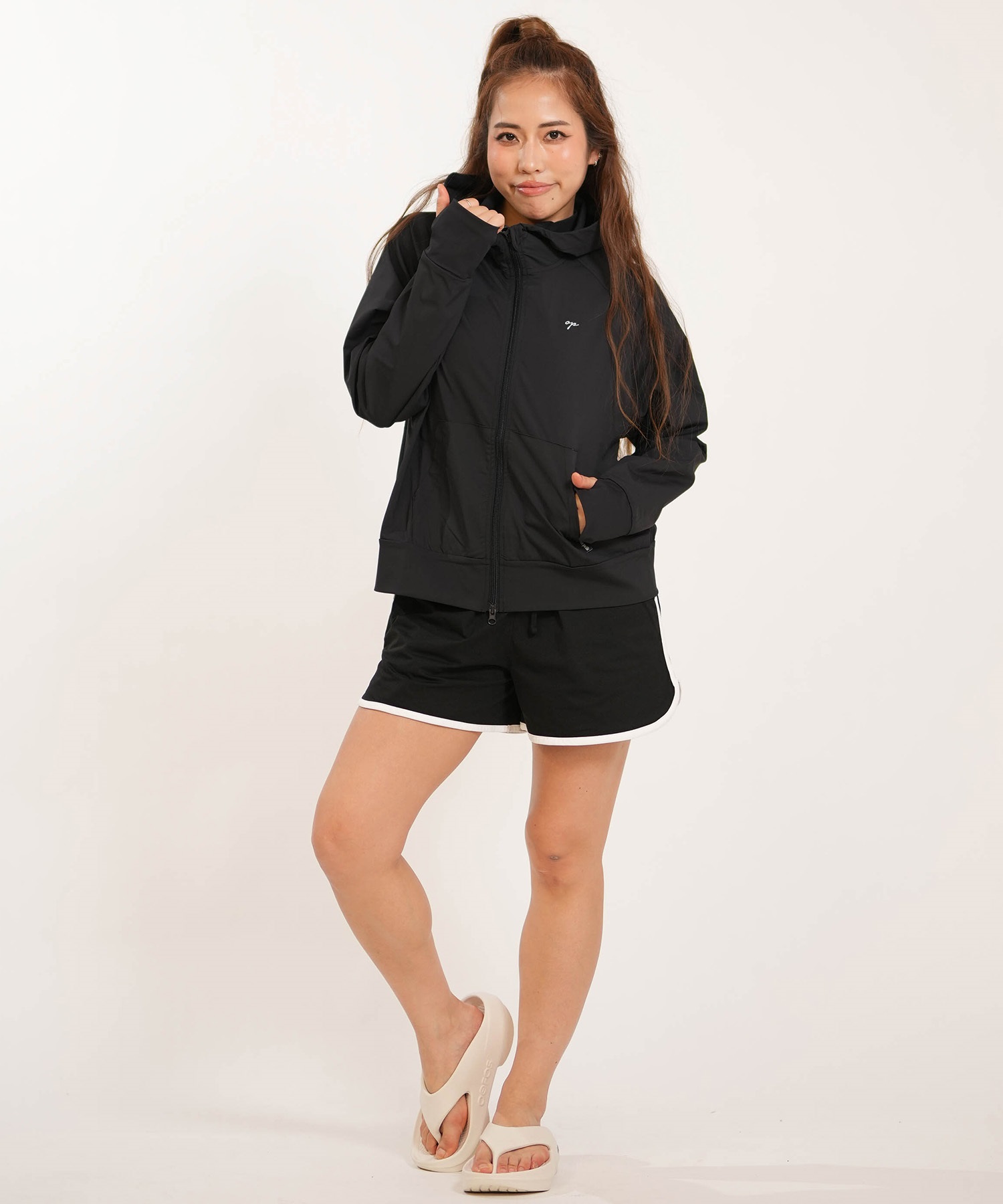 OP オーシャンパシフィック 水着 ラッシュガード ジップアップ