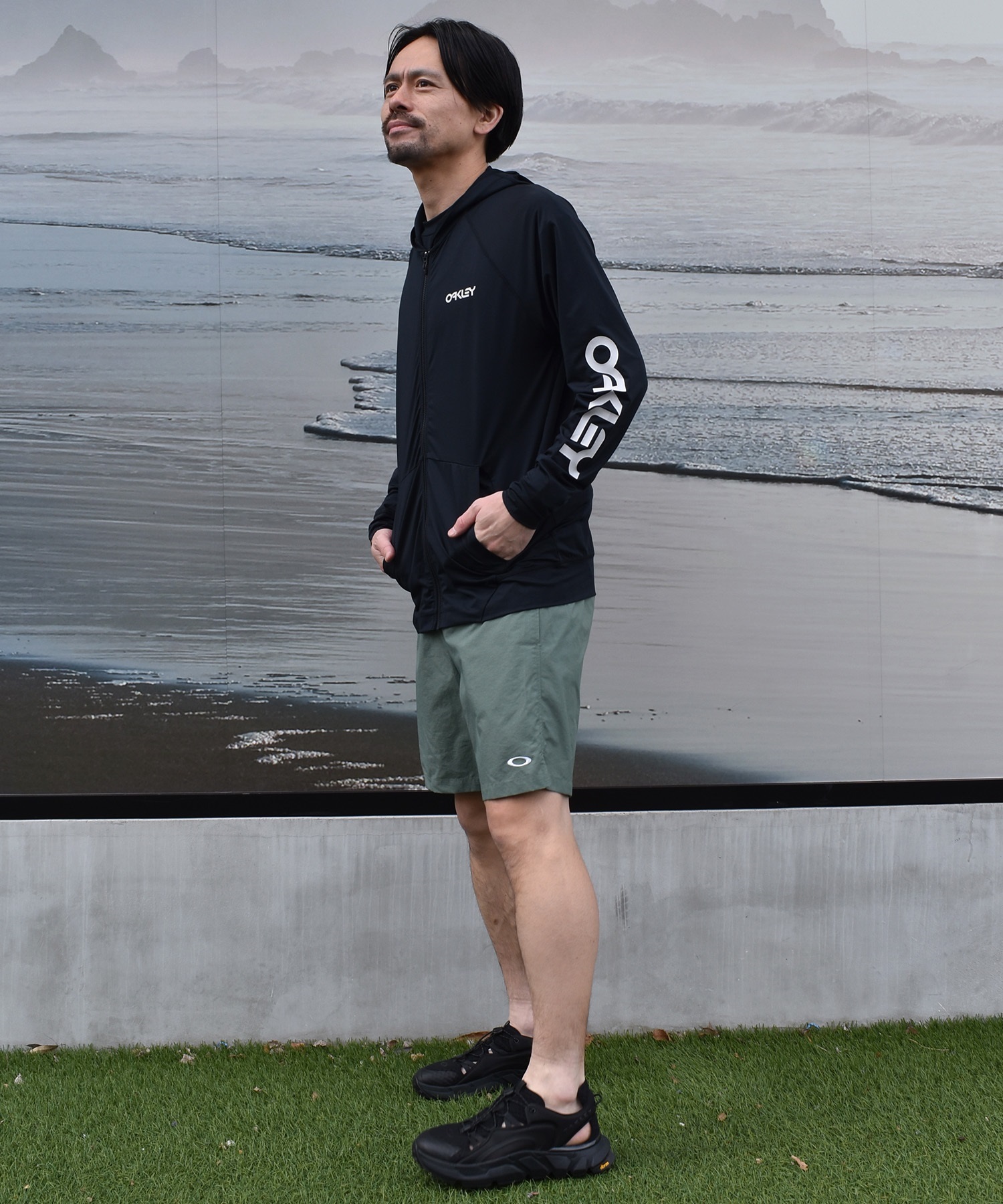 OAKLEY オークリー 水着 ラッシュガード メンズ ジップアップ パーカー