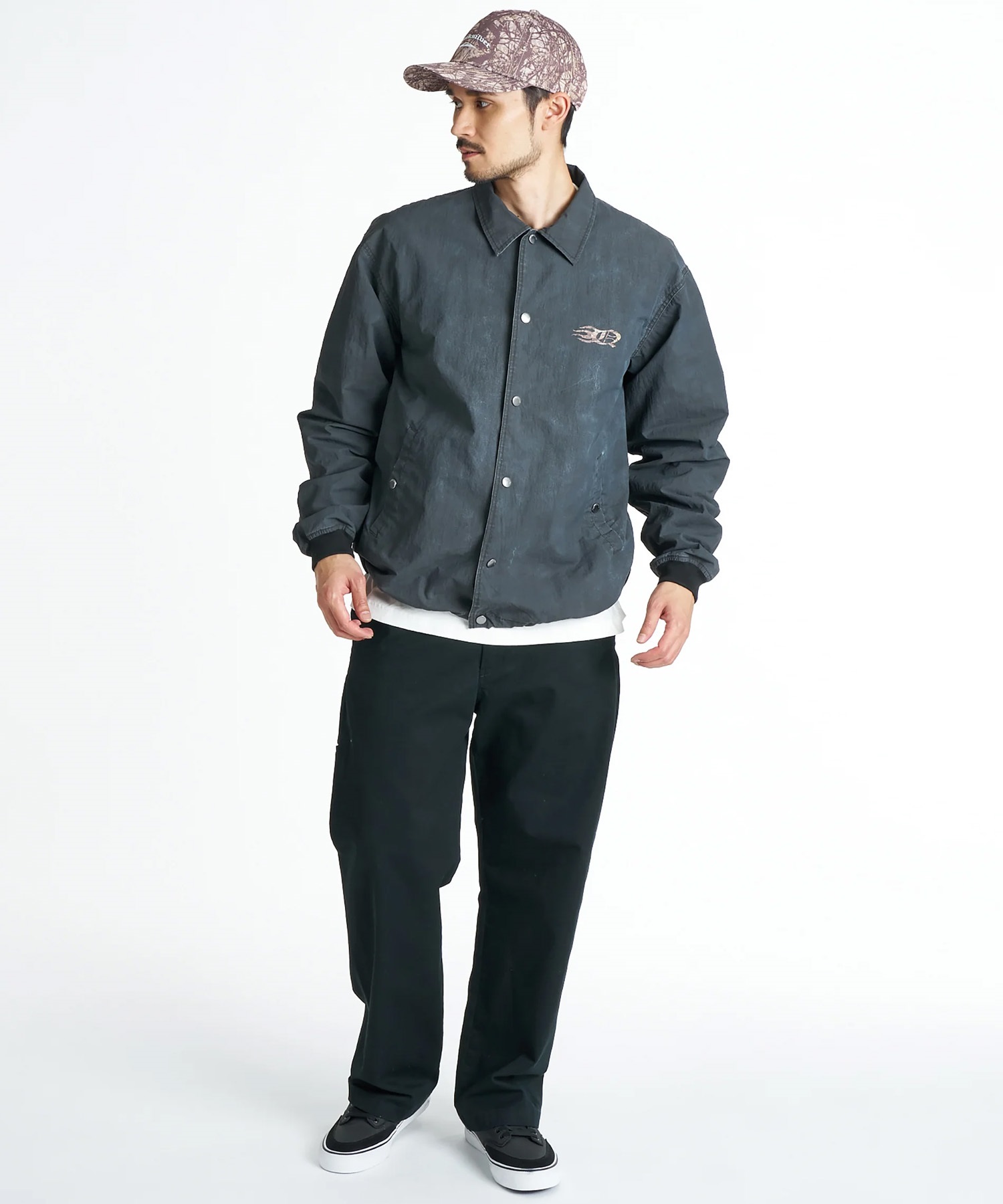 Quiksilver クイックシルバー 撥水コーチジャケット ネイビー QUIKSILVER クイックシルバー コーチジャケット メンズ ロゴ バック