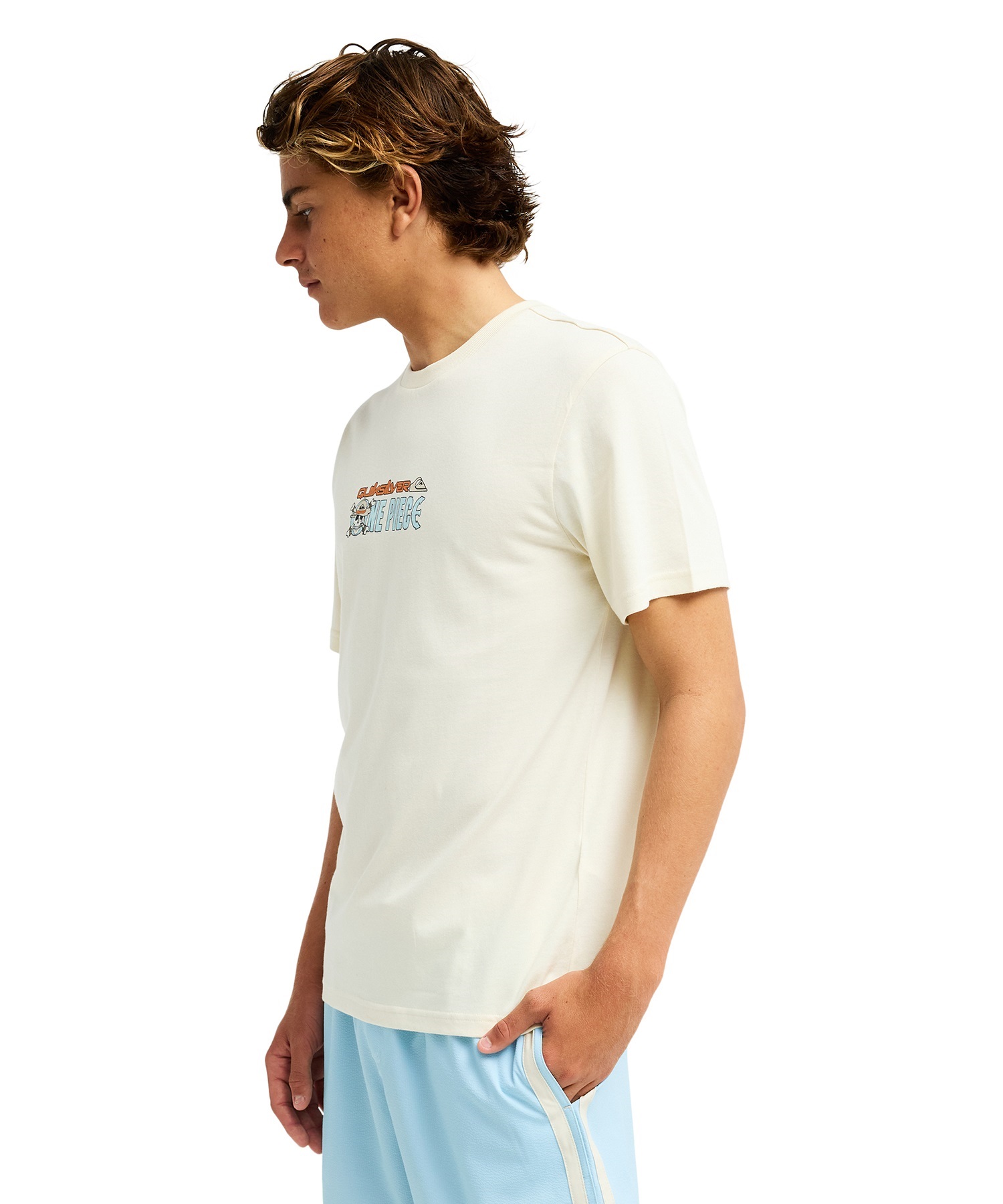 QUIKSILVER クイックシルバー 半袖 Tシャツ メンズ コラボ ONE PIECE X QUIKSILVER PIRATES ISLAND SS EQYZT08508(BWT-S)