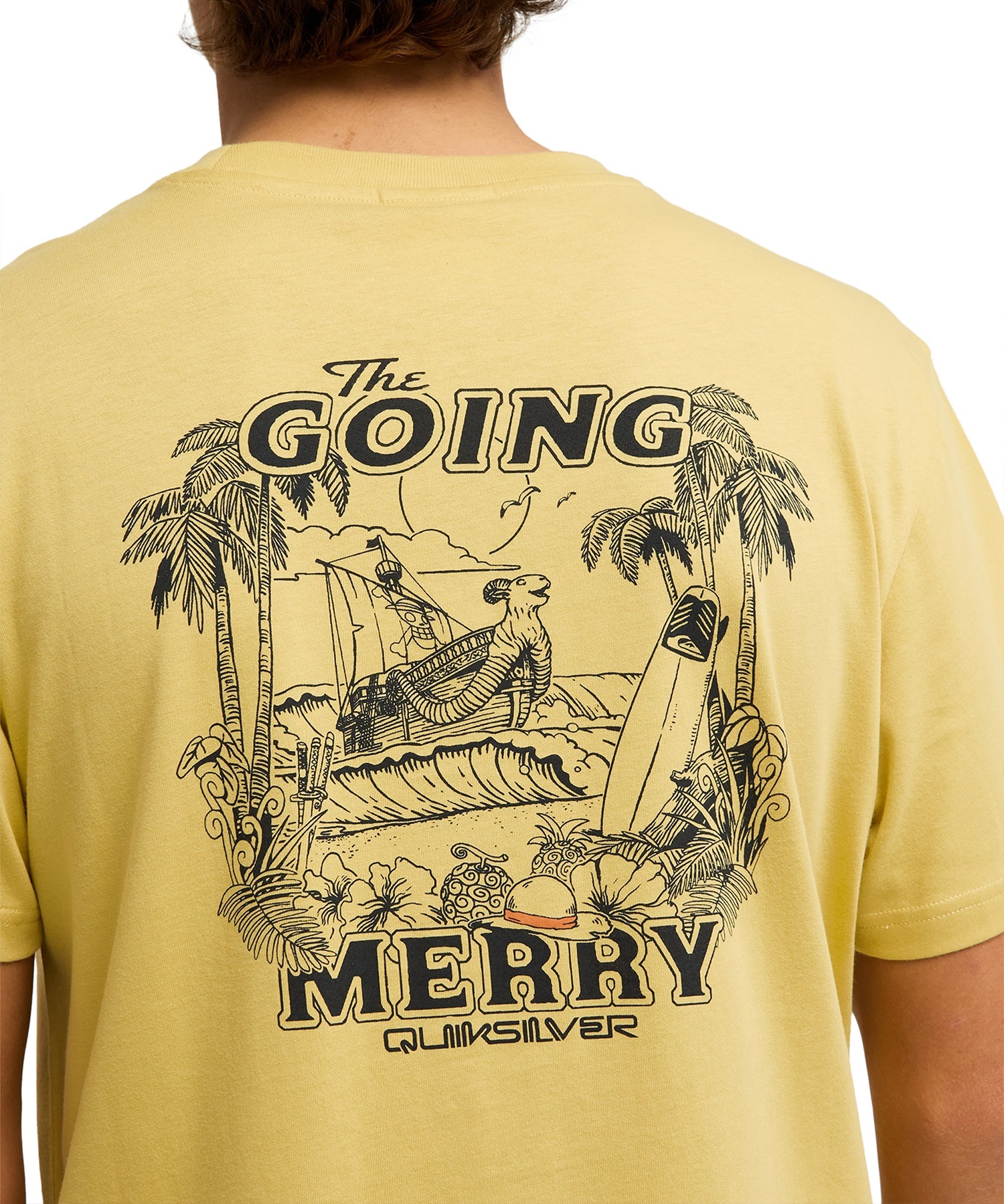 QUIKSILVER クイックシルバー  半袖 Tシャツ メンズ コラボ ONE PIECE X QUIKSILVER MERRY SS EQYZT08510(PLA0-S)