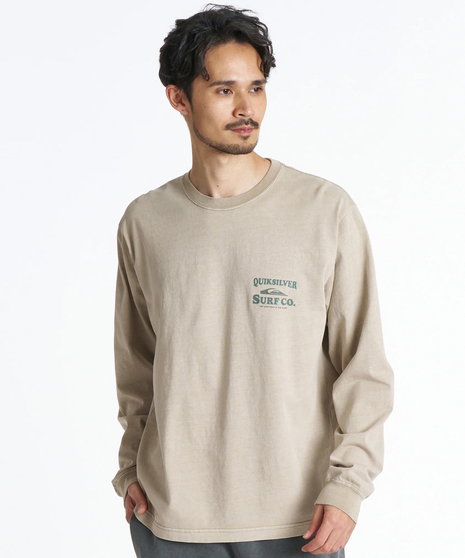 超美品70s SAND-KNITレフェリーシャツLサイズタロンジッパー QUIKSILVER クイックシルバー 長袖 Tシャツ ロンT メンズ ロゴ バック