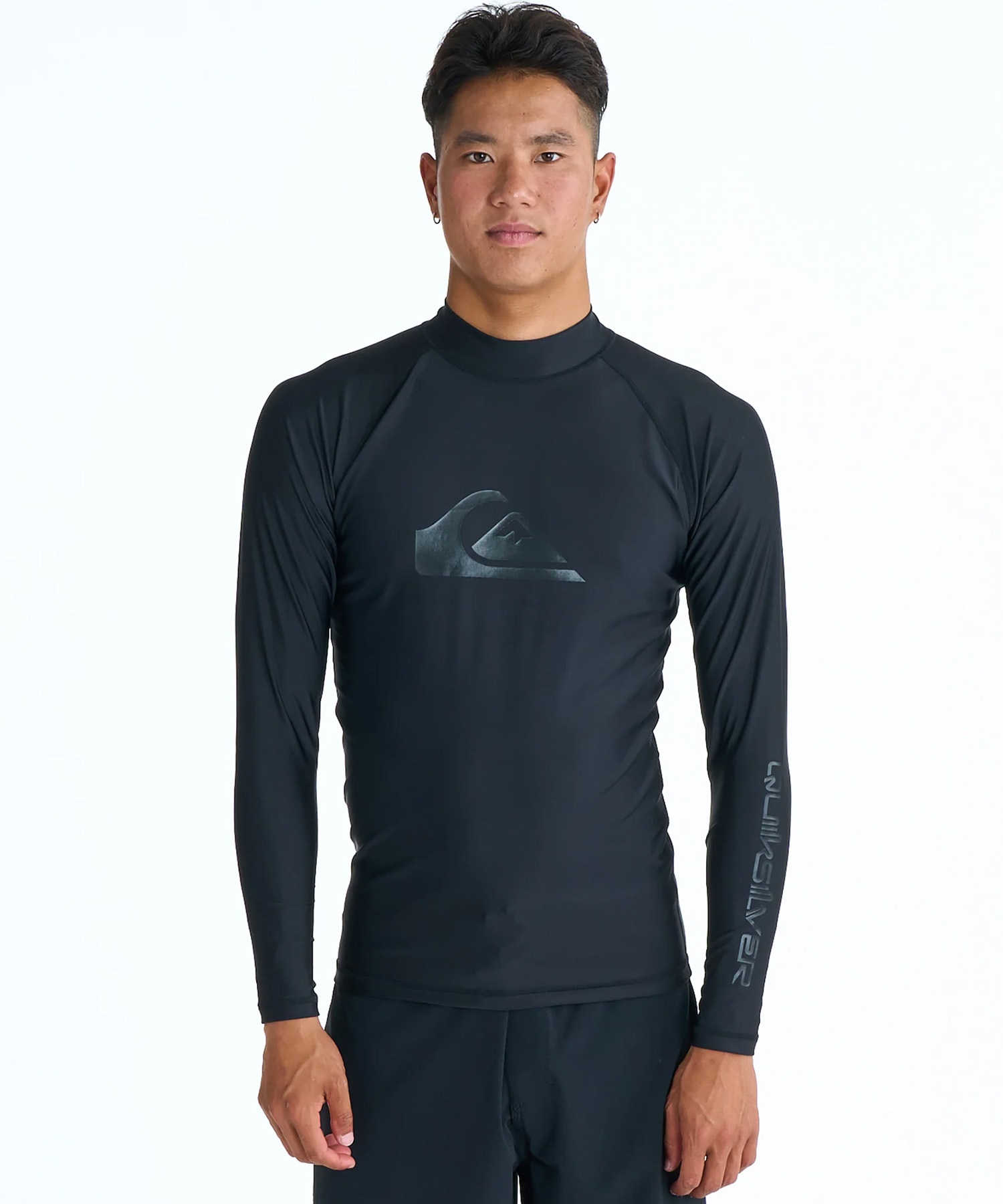 QUIKSILVER クイックシルバー 水着 ラッシュガード メンズ 長袖 Tシャツ ロンT UVカット 速乾 ストレッチ QLY261002(BLK1-M)