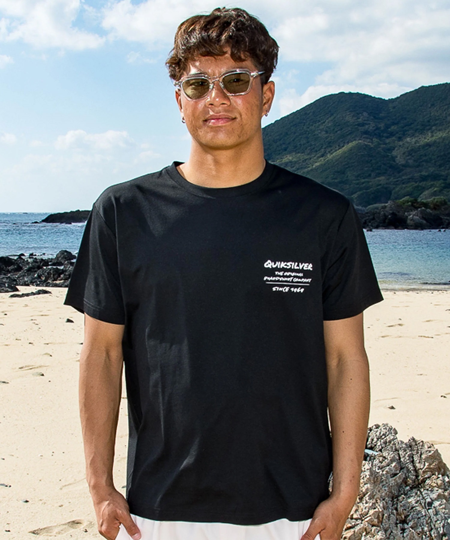QUIKSILVER クイックシルバー 水着 ラッシュガード 半袖 Tシャツ メンズ UVカット 軽量 速乾 水陸両用 QLY261022(WHT-M)