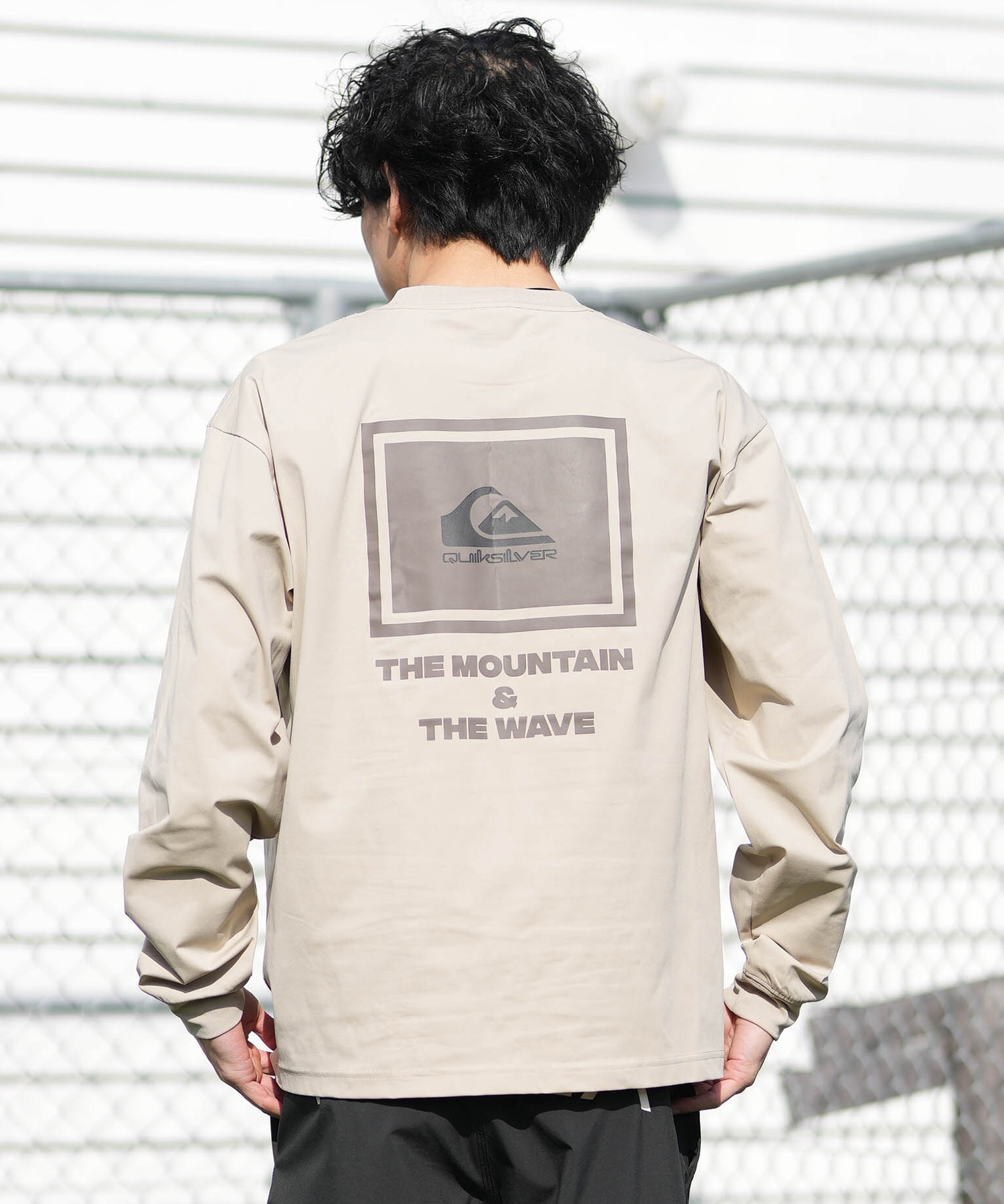 QUIKSILVER クイックシルバー 水着 ラッシュガード 長袖 Tシャツ ロンT メンズ UVカット 速乾 接触冷感 水陸両用 QLY261622M ムラサキスポーツ限定(BLK-M)