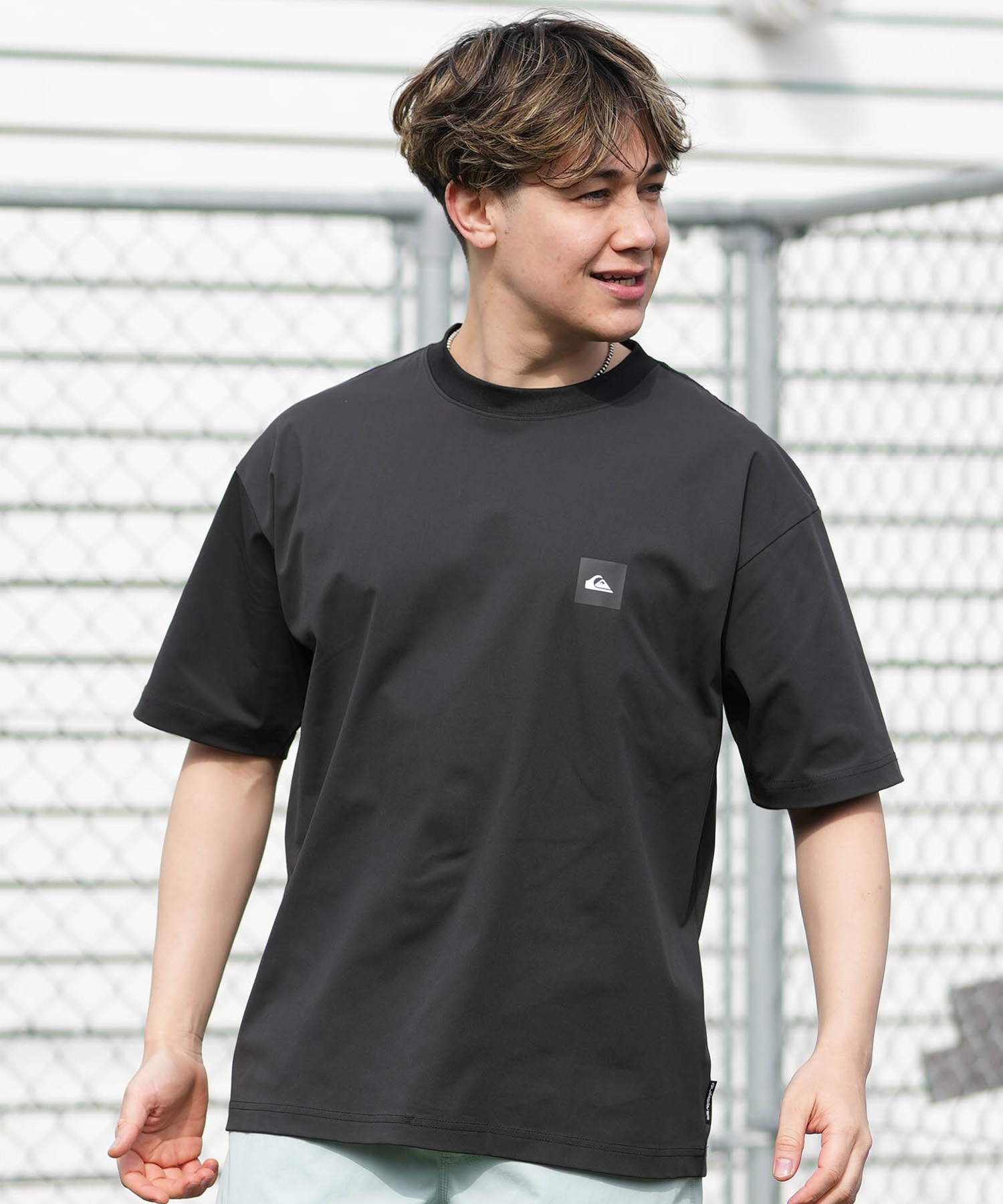 QUIKSILVER クイックシルバー 水着 ラッシュガード 半袖 Tシャツ メンズ UVカット 速乾 接触冷感 水陸両用 QLY261624M ムラサキスポーツ限定(WHT-M)