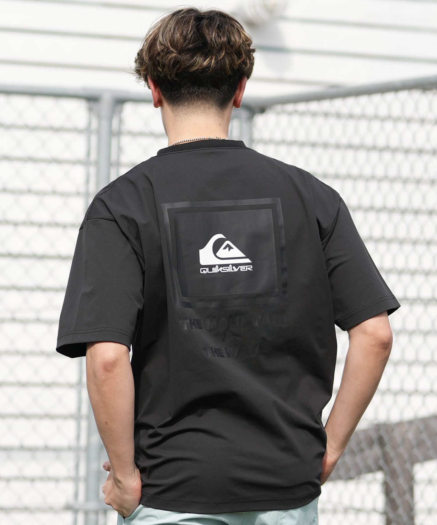 QUIKSILVER クイックシルバー 水着 ラッシュガード 半袖 Tシャツ メンズ UVカット 速乾 接触冷感 水陸両用 QLY261624M ムラサキスポーツ限定(WHT-M)