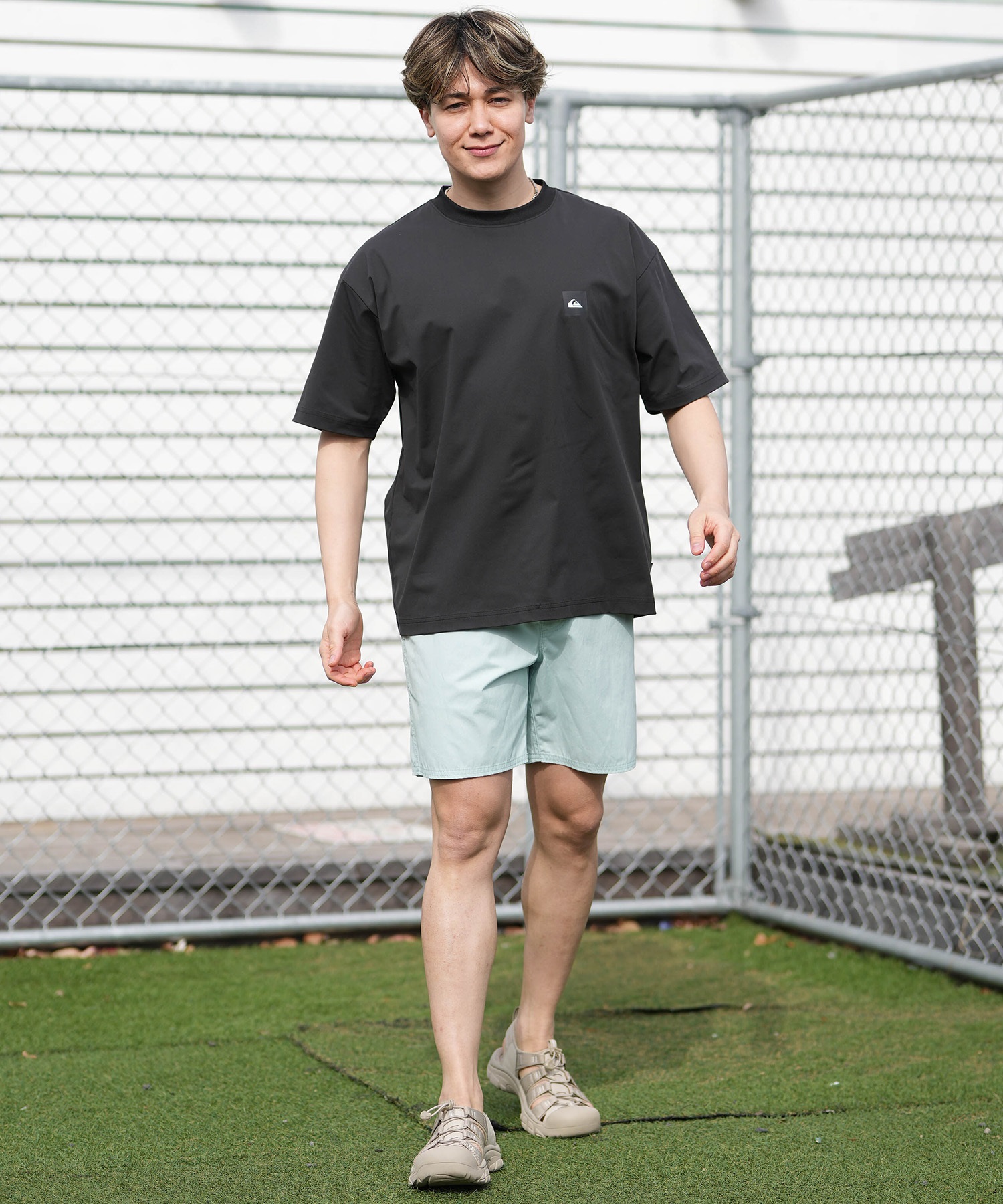 QUIKSILVER クイックシルバー 水着 ラッシュガード 半袖 Tシャツ メンズ UVカット 速乾 接触冷感 水陸両用 QLY261624M ムラサキスポーツ限定(WHT-M)