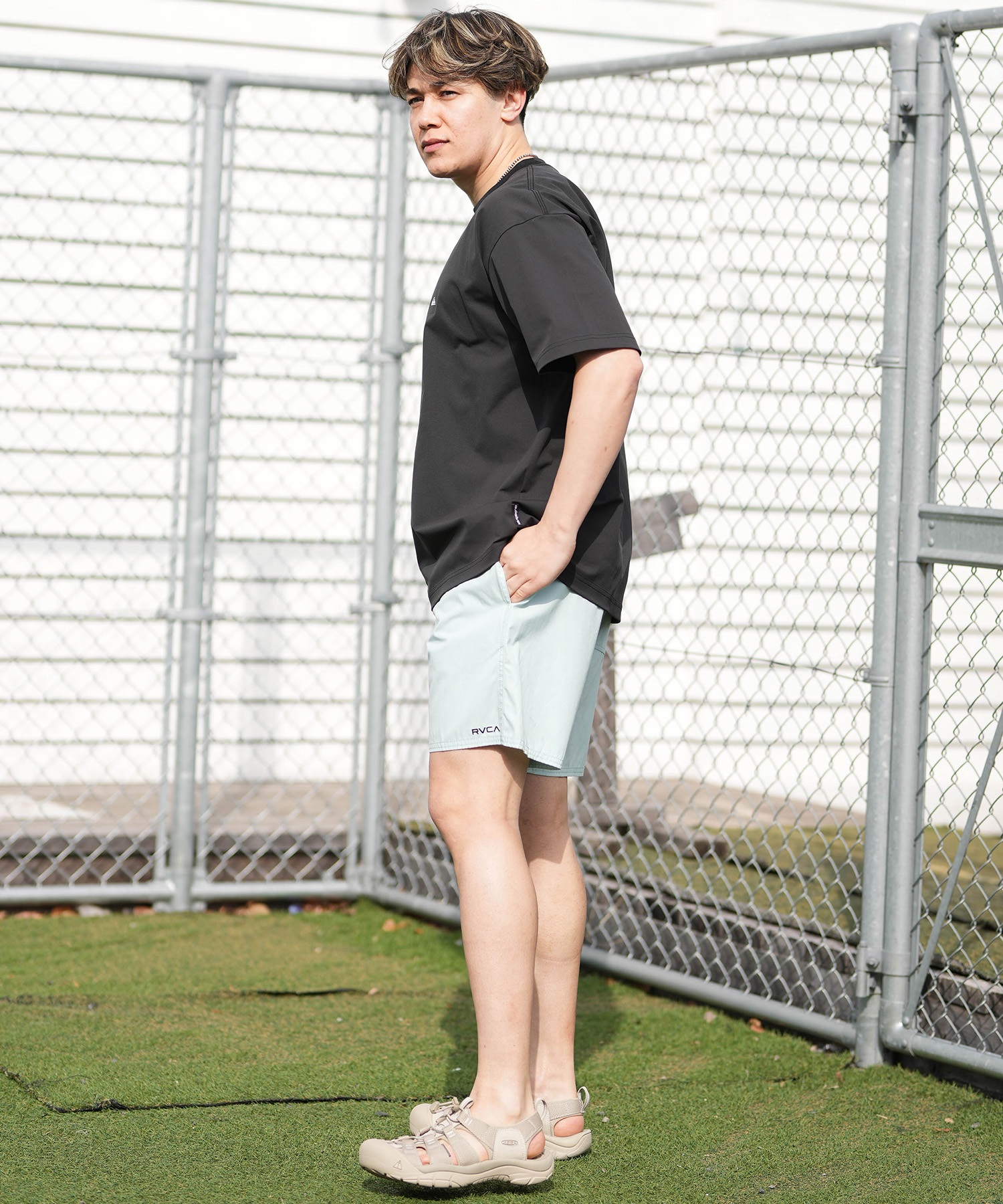 QUIKSILVER クイックシルバー 水着 ラッシュガード 半袖 Tシャツ メンズ UVカット 速乾 接触冷感 水陸両用 QLY261624M ムラサキスポーツ限定(WHT-M)
