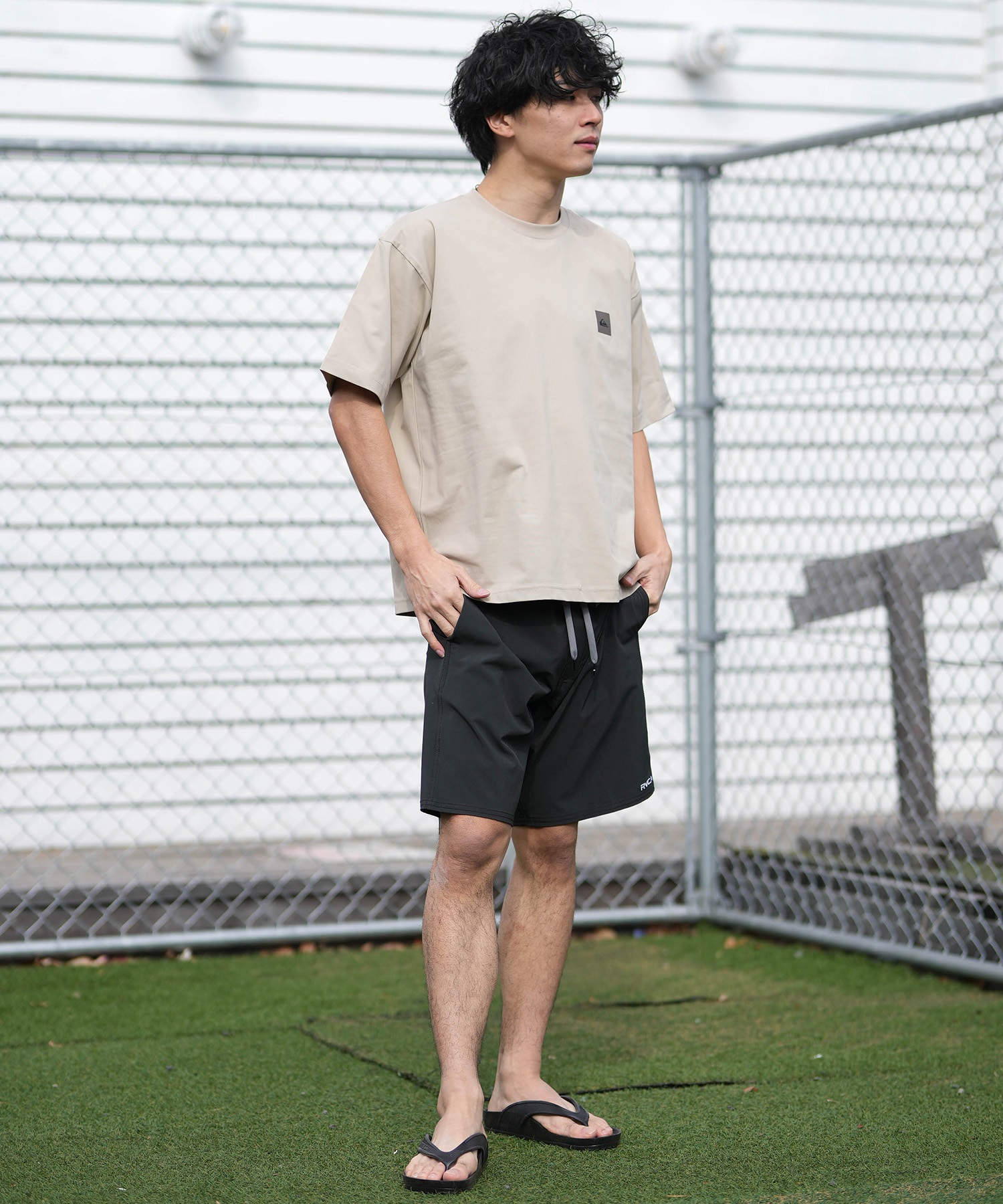 QUIKSILVER クイックシルバー 水着 ラッシュガード 半袖 Tシャツ メンズ UVカット 速乾 接触冷感 水陸両用 QLY261624M ムラサキスポーツ限定(WHT-M)