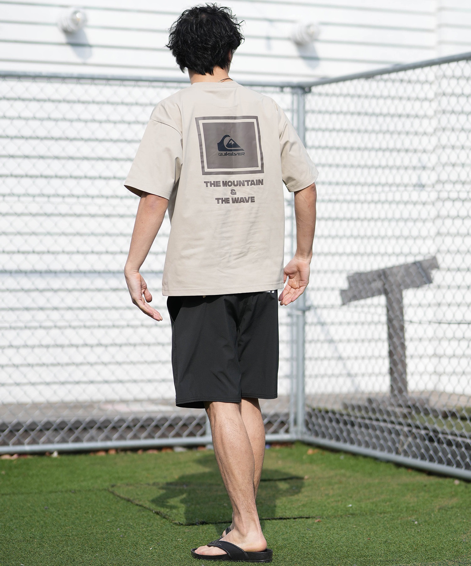 QUIKSILVER クイックシルバー 水着 ラッシュガード 半袖 Tシャツ メンズ UVカット 速乾 接触冷感 水陸両用 QLY261624M ムラサキスポーツ限定(WHT-M)