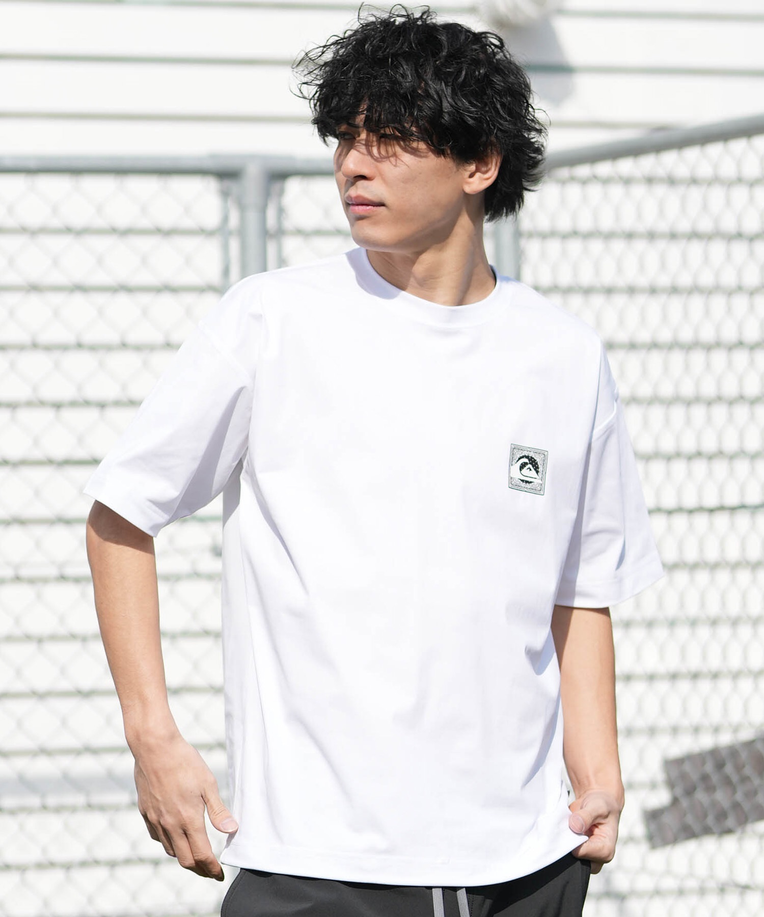 QUIKSILVER クイックシルバー 水着 ラッシュガード 半袖 Tシャツ メンズ UVカット 速乾 接触冷感 水陸両用 QLY261625M ムラサキスポーツ限定(WHT-M)