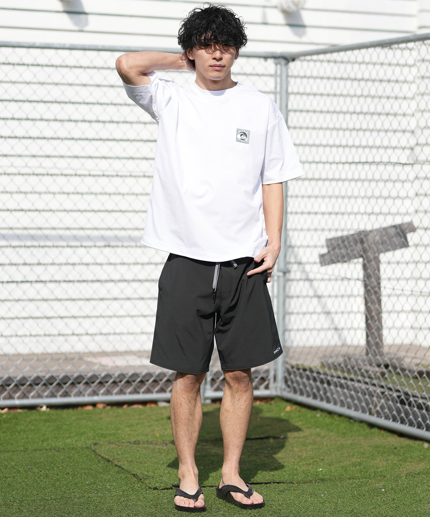 QUIKSILVER クイックシルバー 水着 ラッシュガード 半袖 Tシャツ メンズ UVカット 速乾 接触冷感 水陸両用 QLY261625M ムラサキスポーツ限定(WHT-M)
