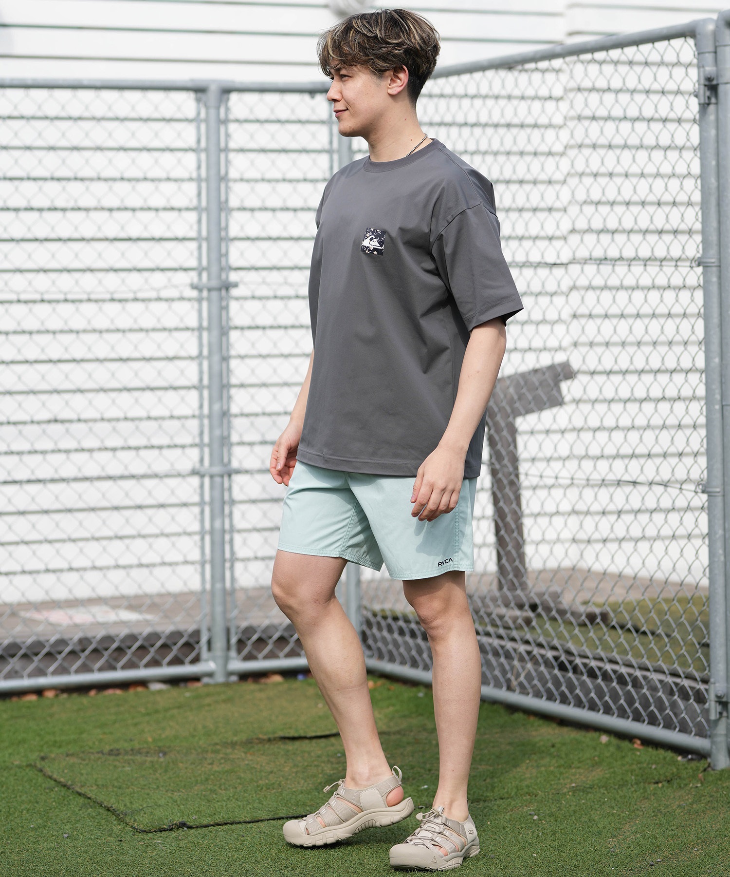 QUIKSILVER クイックシルバー 水着 ラッシュガード 半袖 Tシャツ メンズ UVカット 速乾 接触冷感 水陸両用 QLY261625M ムラサキスポーツ限定(WHT-M)