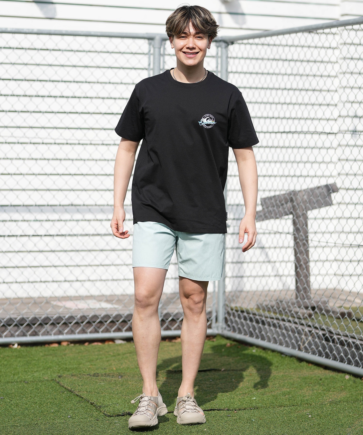 QUIKSILVER クイックシルバー 水着 ラッシュガード 半袖 Tシャツ メンズ UVカット 軽量 速乾 水陸両用 QLY261627M ムラサキスポーツ限定(WHT-M)