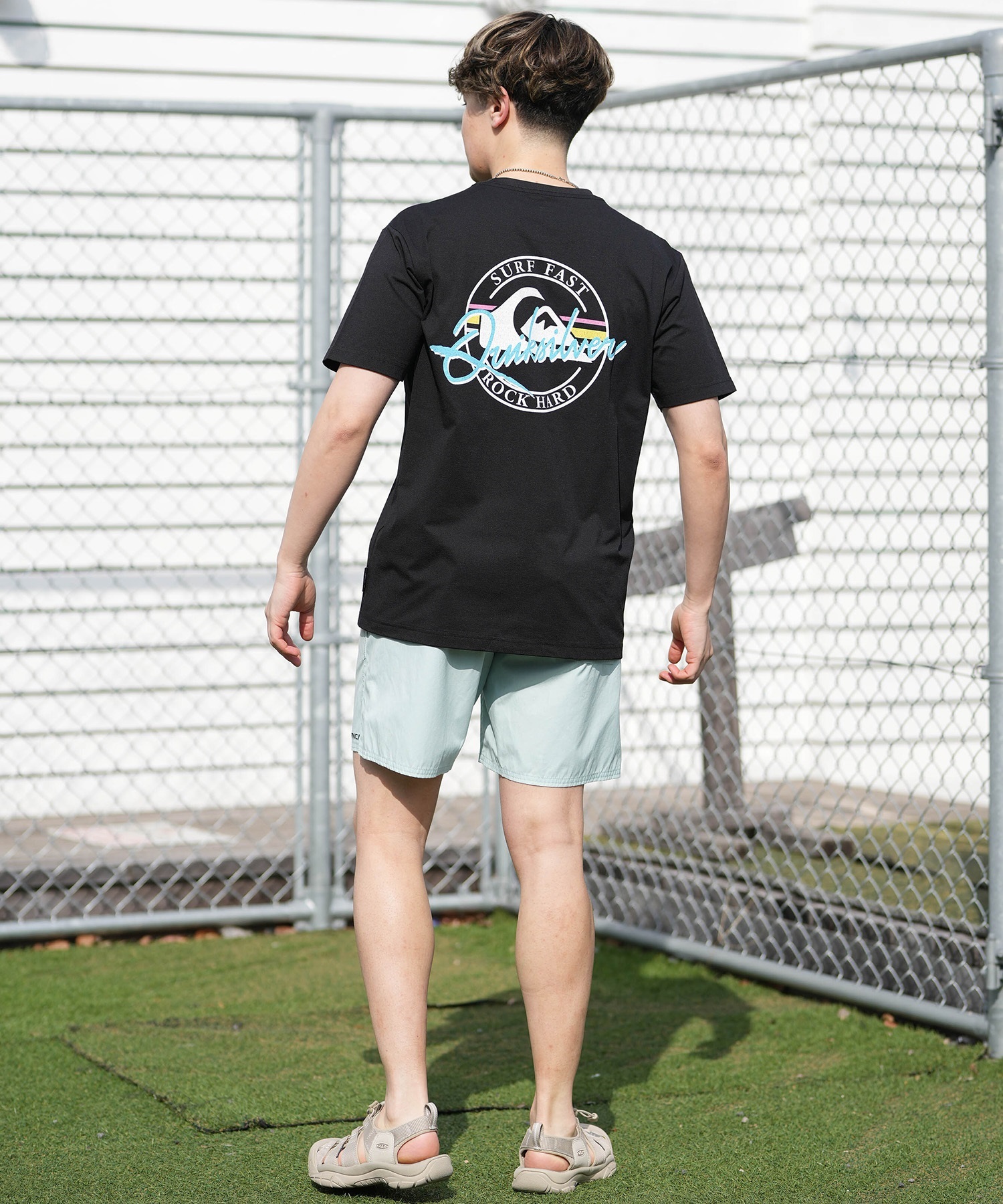 QUIKSILVER クイックシルバー 水着 ラッシュガード 半袖 Tシャツ メンズ UVカット 軽量 速乾 水陸両用 QLY261627M ムラサキスポーツ限定(WHT-M)