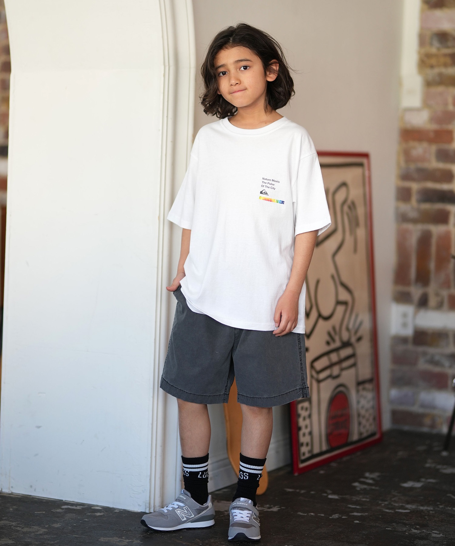QUIKSILVER クイックシルバー 半袖 Tシャツ キッズ ジュニア 子供 バックプリント KST261001(WHT-130cm)