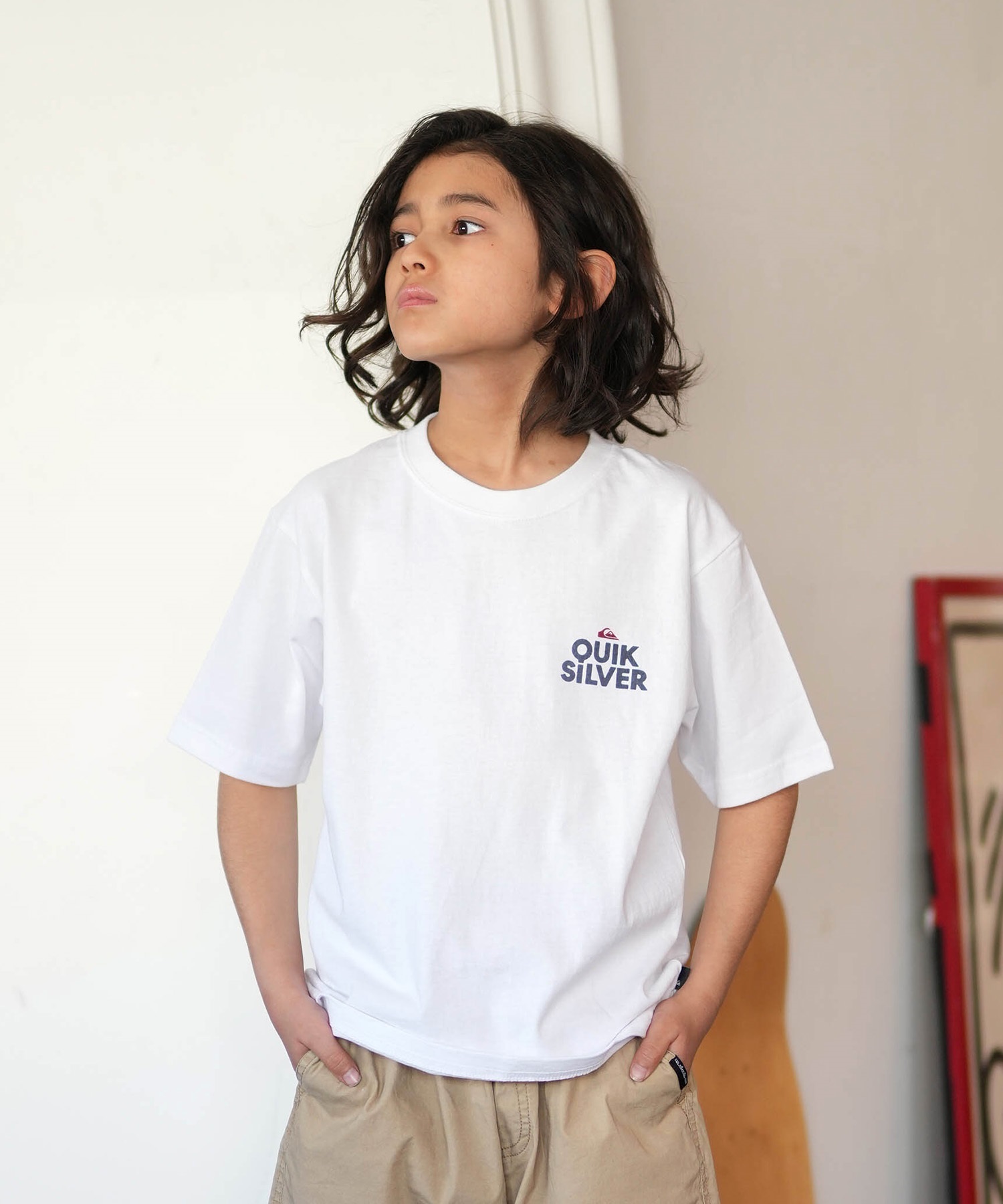 QUIKSILVER クイックシルバー 半袖 Tシャツ キッズ ジュニア 子供 バックプリント KST261601M ムラサキスポーツ限定(WHT-130cm)