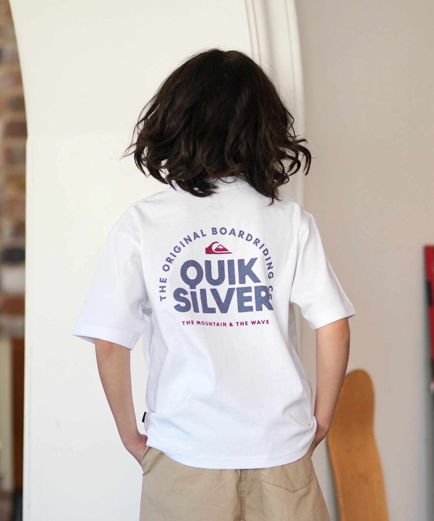 QUIKSILVER クイックシルバー 半袖 Tシャツ キッズ ジュニア 子供 バックプリント KST261601M ムラサキスポーツ限定(WHT-130cm)