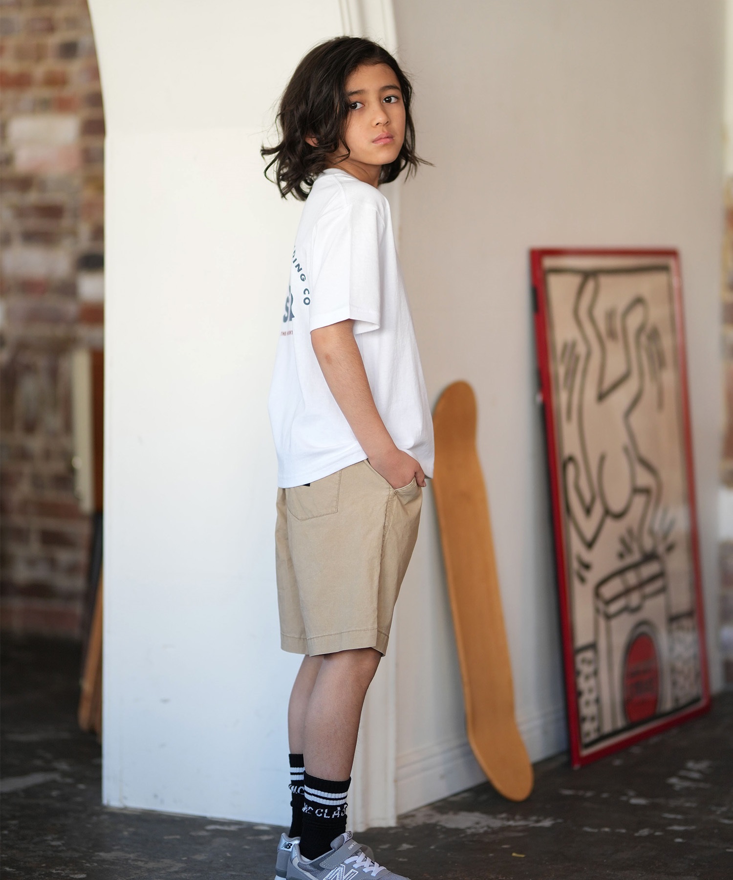 QUIKSILVER クイックシルバー 半袖 Tシャツ キッズ ジュニア 子供 バックプリント KST261601M ムラサキスポーツ限定(WHT-130cm)