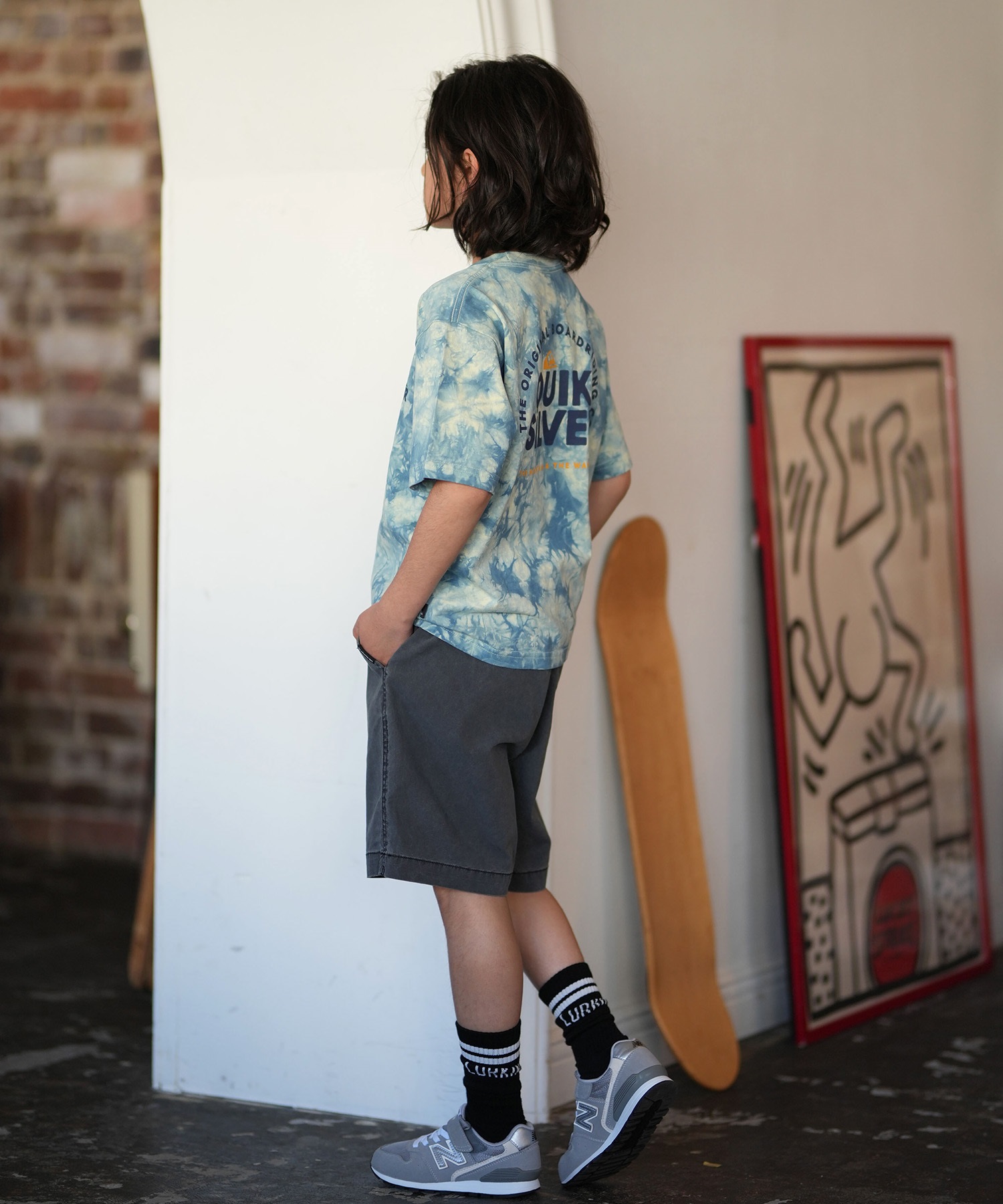 QUIKSILVER クイックシルバー 半袖 Tシャツ キッズ ジュニア 子供 バックプリント KST261601M ムラサキスポーツ限定(WHT-130cm)