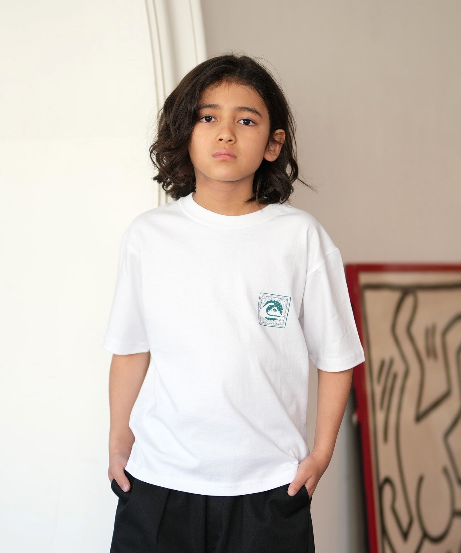 QUIKSILVER クイックシルバー 半袖 Tシャツ キッズ ジュニア 子供 バックプリント KST261602M ムラサキスポーツ限定(BLK-130cm)