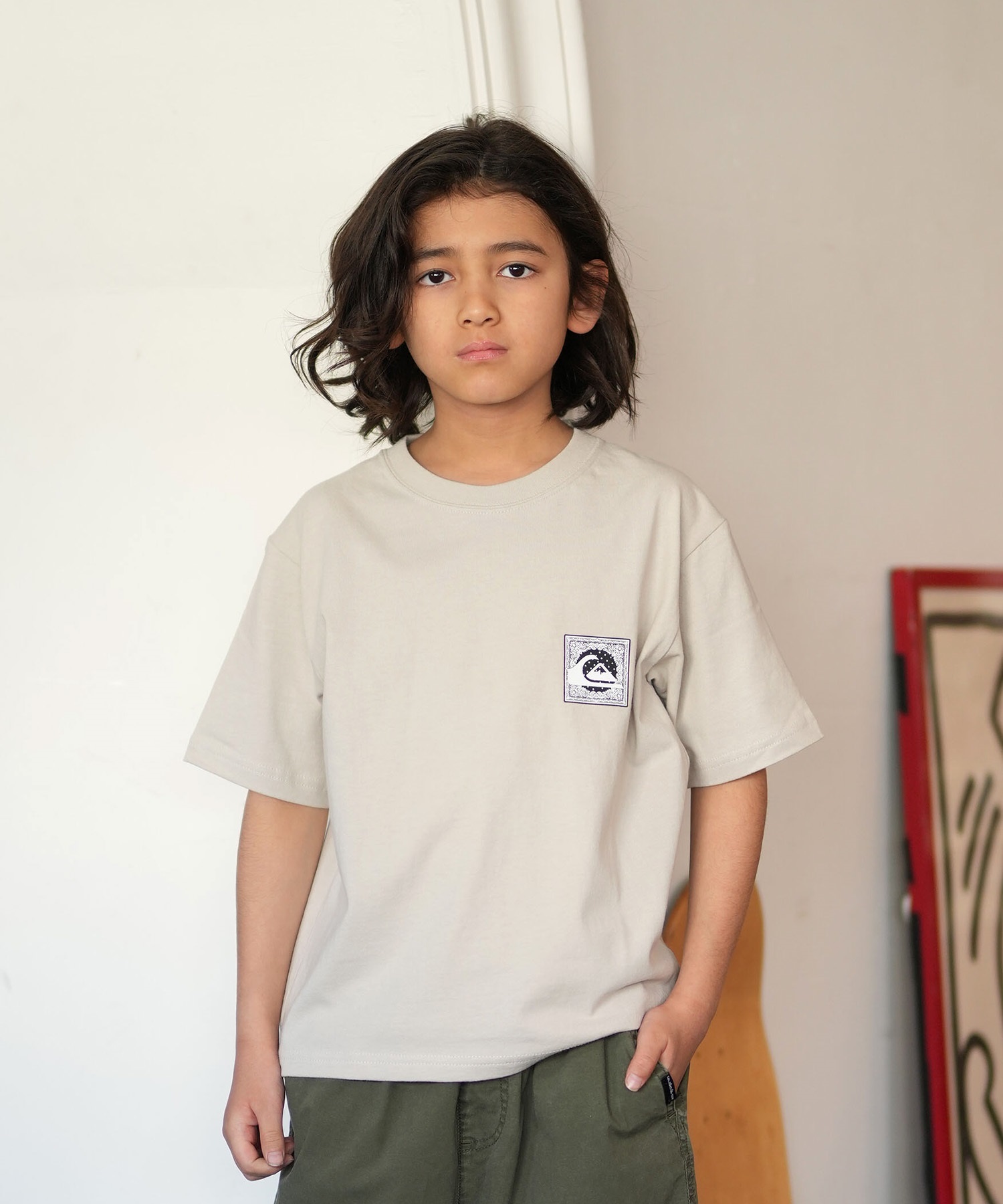 QUIKSILVER クイックシルバー 半袖 Tシャツ キッズ ジュニア 子供 バックプリント KST261602M ムラサキスポーツ限定(BLK-130cm)