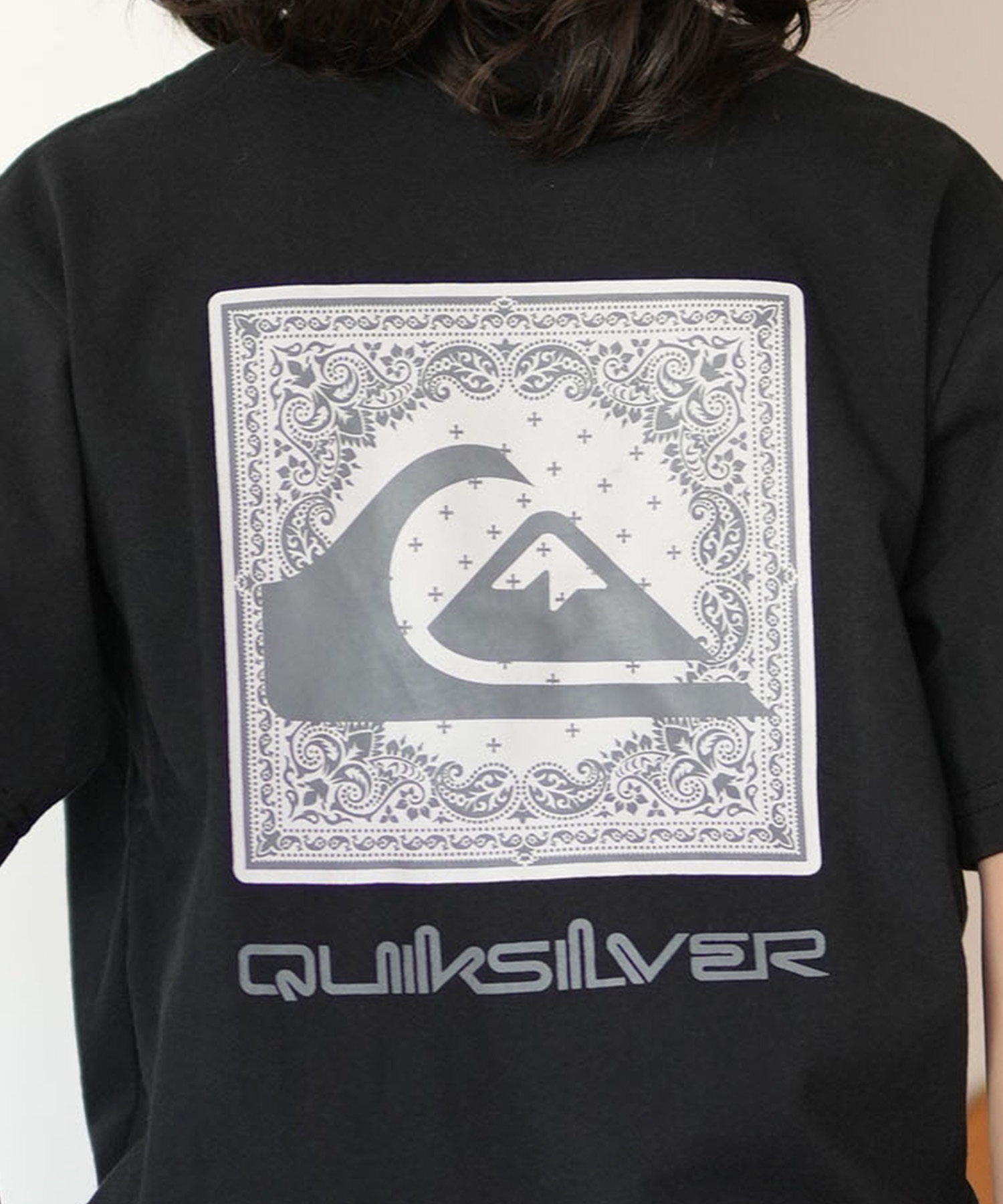 QUIKSILVER クイックシルバー 半袖 Tシャツ キッズ ジュニア 子供 バックプリント KST261602M ムラサキスポーツ限定(BLK-130cm)