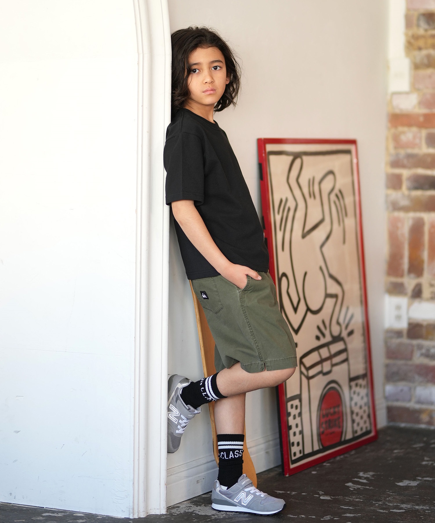 QUIKSILVER クイックシルバー 半袖 Tシャツ キッズ ジュニア 子供 バックプリント KST261602M ムラサキスポーツ限定(BLK-130cm)