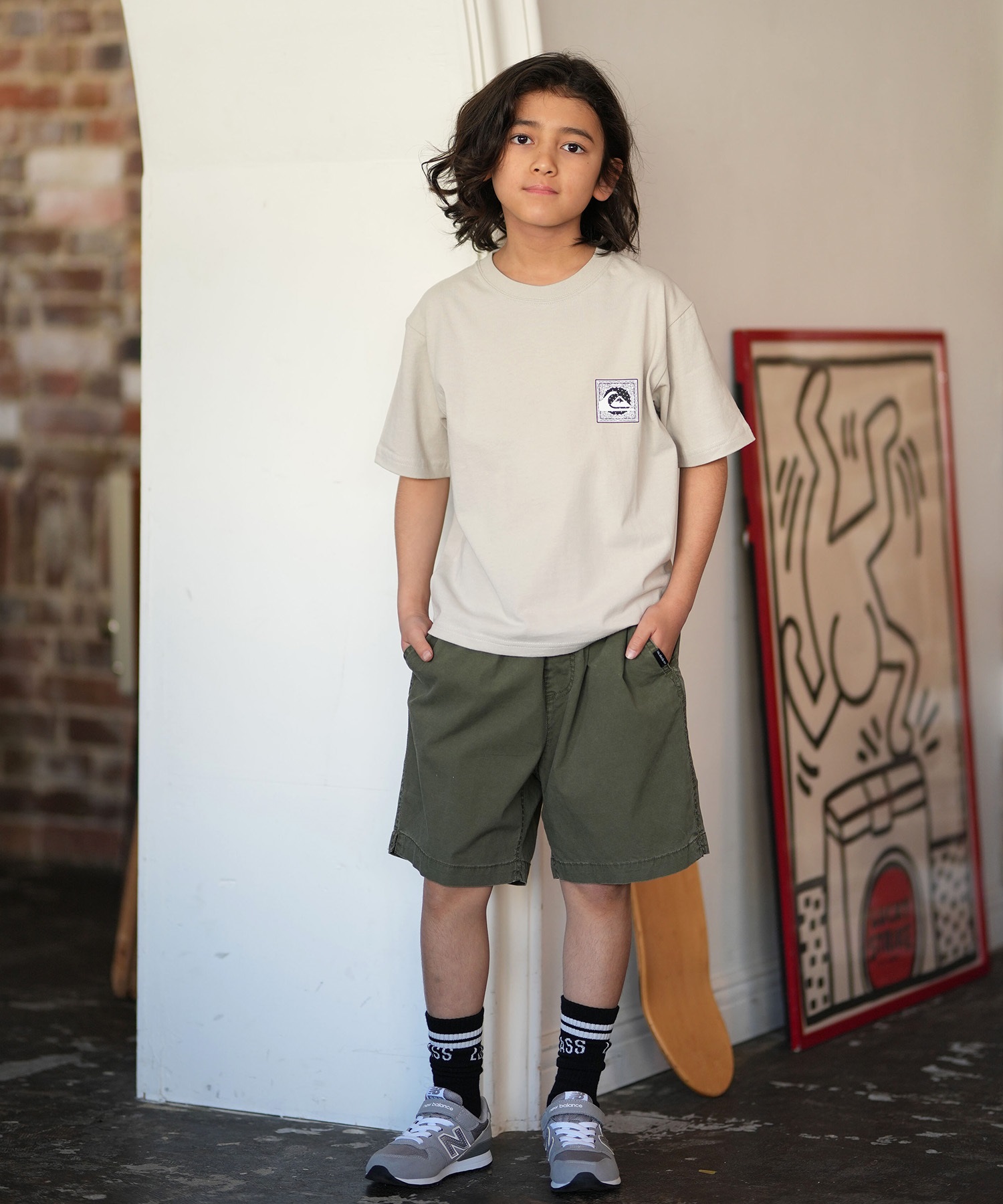 QUIKSILVER クイックシルバー 半袖 Tシャツ キッズ ジュニア 子供 バックプリント KST261602M ムラサキスポーツ限定(BLK-130cm)