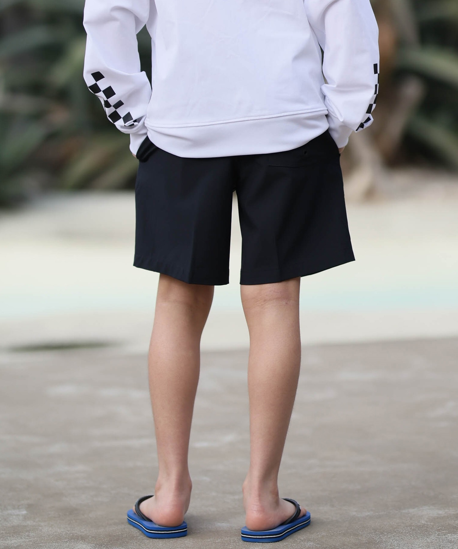 QUIKSILVER クイックシルバー 水着 海パン トランクス サーフパンツ キッズ ジュニア 子供 水陸両用 速乾 SOLID VOLLEY YOUTH 16NB KBS262001(BLK-130cm)
