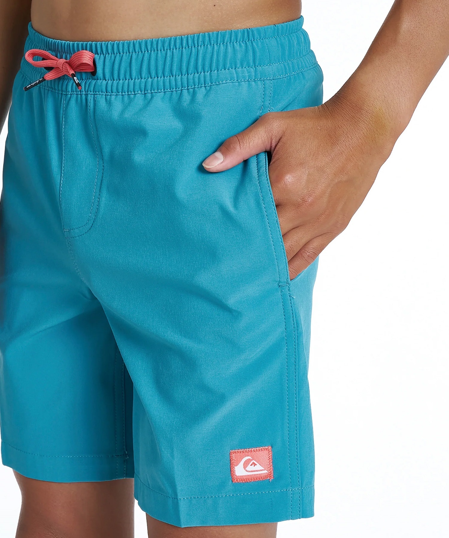 QUIKSILVER クイックシルバー 水着 海パン トランクス サーフパンツ キッズ ジュニア 子供 水陸両用 速乾 SOLID VOLLEY YOUTH 16NB KBS262001(BLK-130cm)